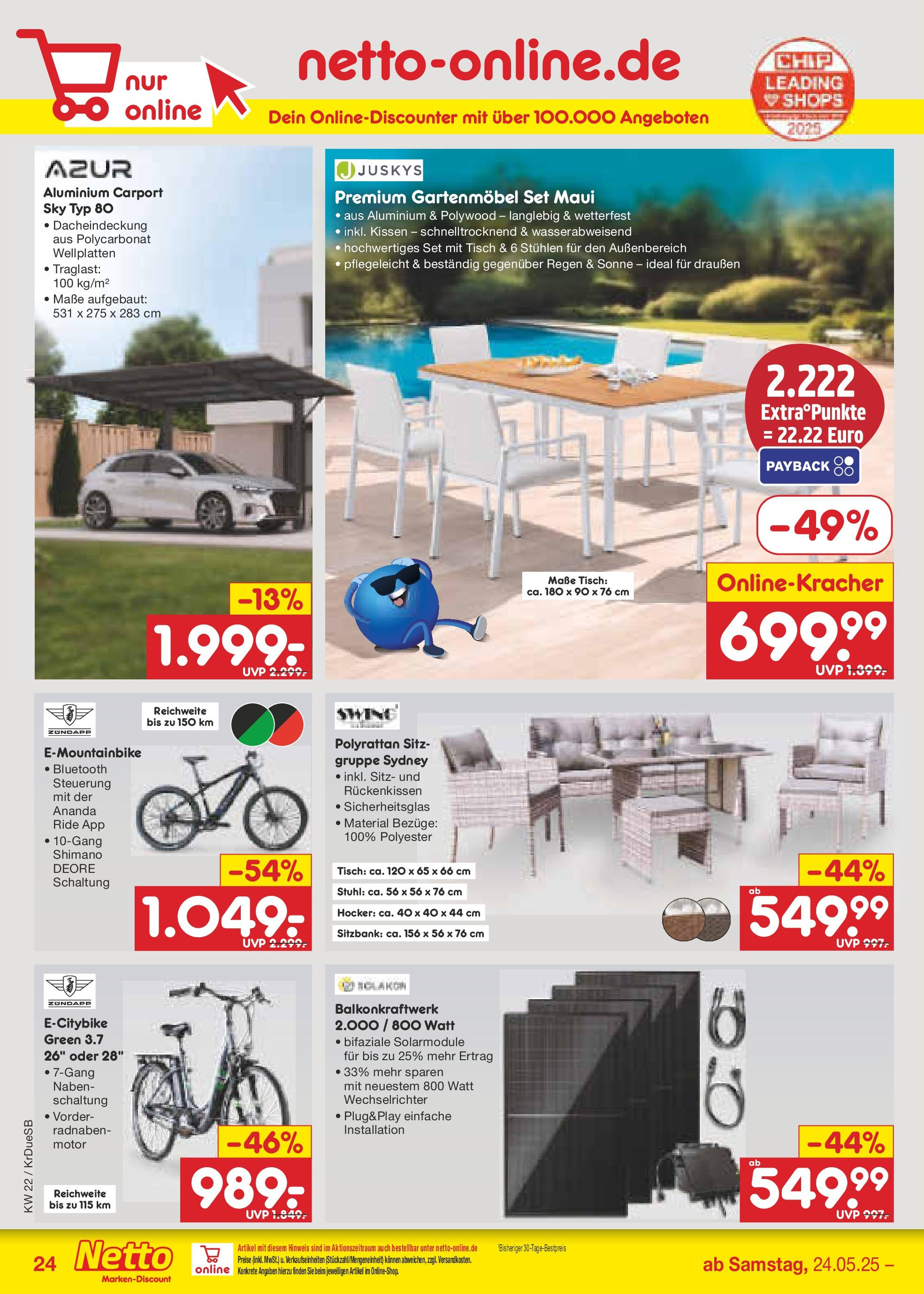 Netto Marken-Discount prospekt Düsseldorf-Rath (ab 26.05.2025) » Angebote | Seite: 38 | Produkte: Hocker, Sitzbank, Kissen, Stuhl