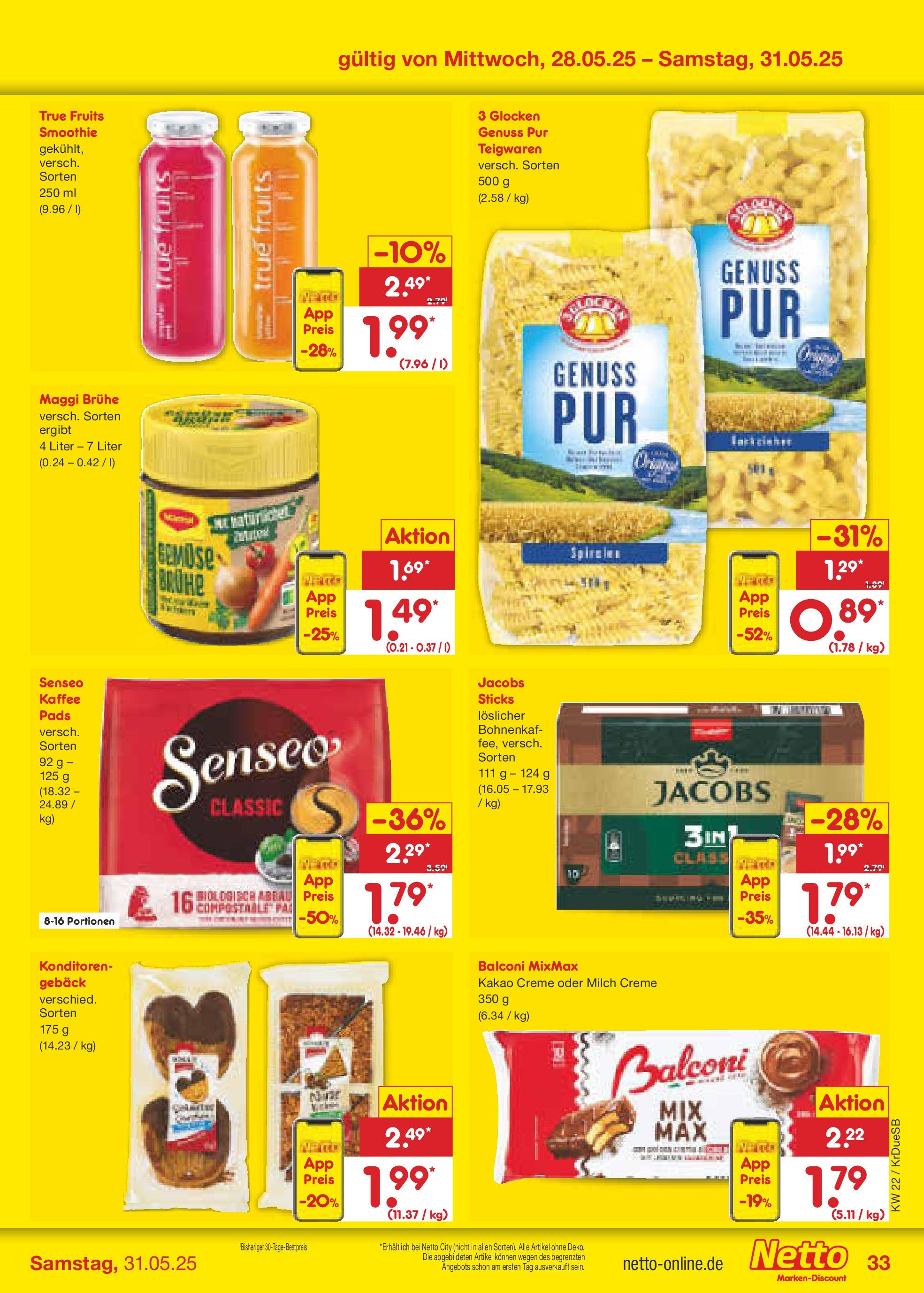 Netto Marken-Discount prospekt Düsseldorf-Rath (ab 26.05.2025) » Angebote | Seite: 53 | Produkte: Milch, Kaffee, Creme, Pasta