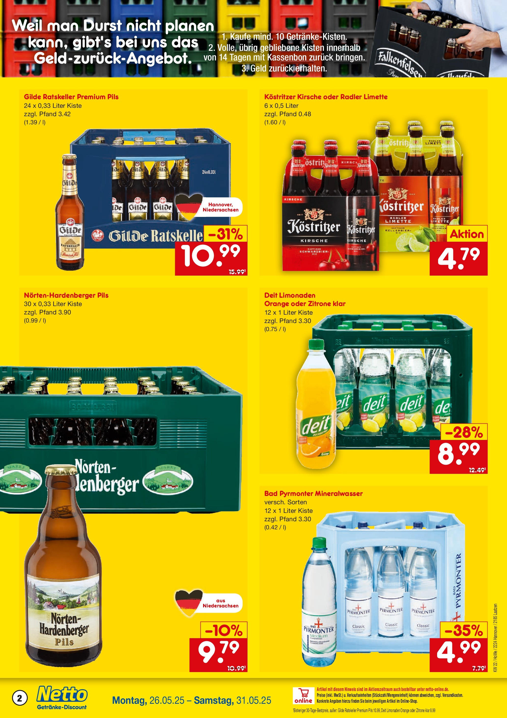 Netto Marken-Discount prospekt Laatzen	 (ab 26.05.2025) » Angebote | Seite: 2 | Produkte: Kostritzer, Bad, Radler, Limette