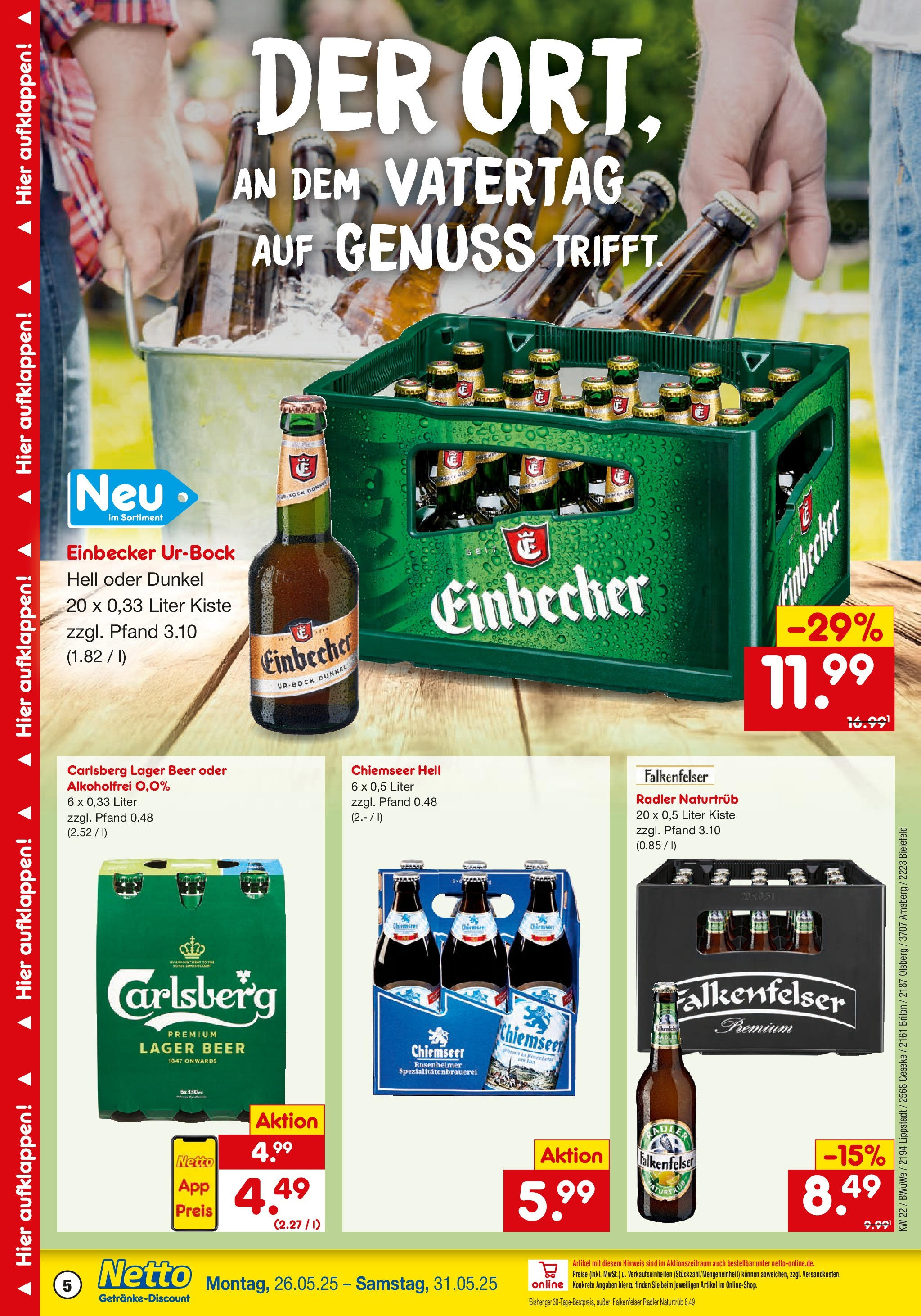 Netto Marken-Discount prospekt Bielefeld-Jöllenbeck	 (ab 26.05.2025) » Angebote | Seite: 5 | Produkte: Carlsberg, Radler