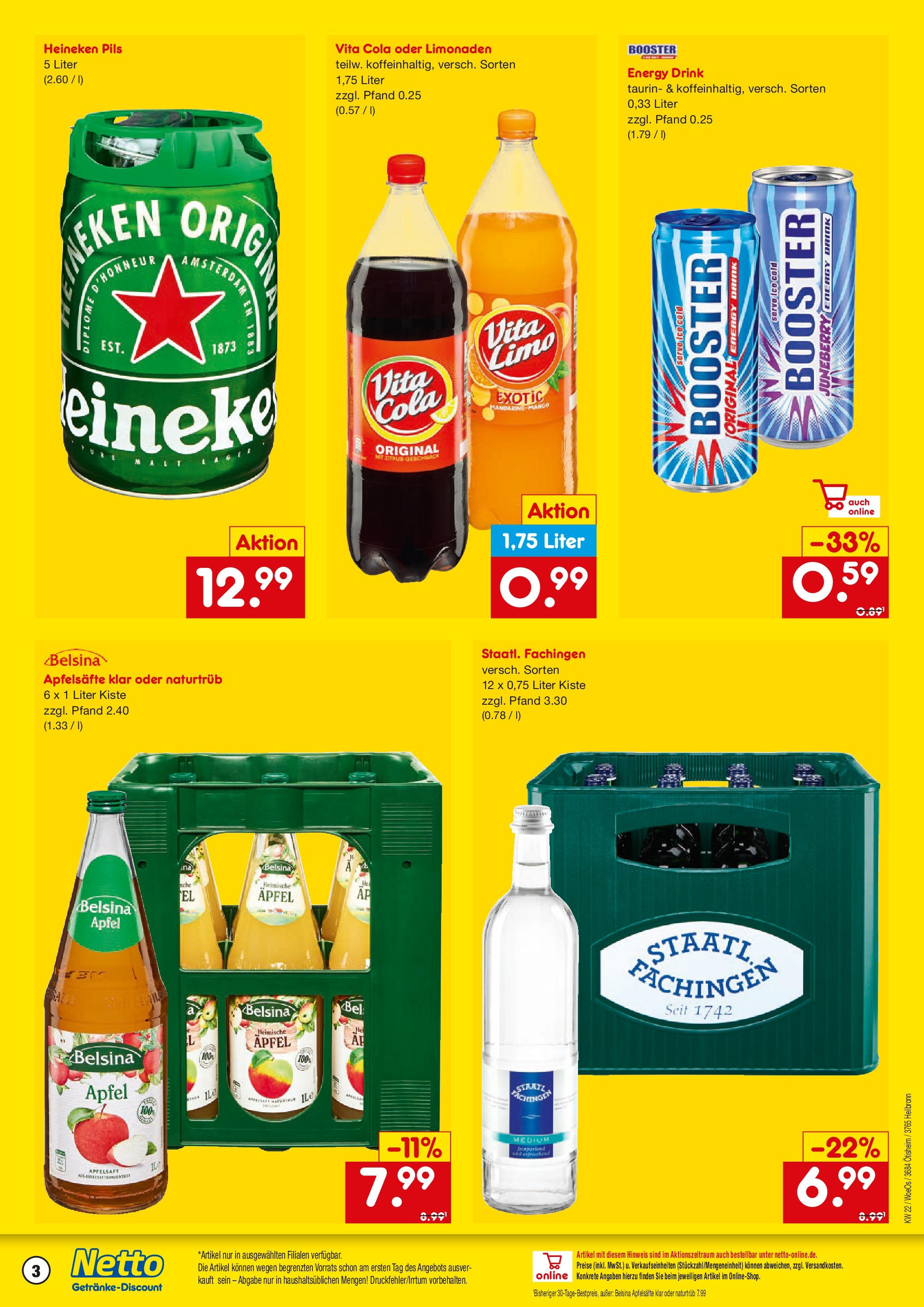 Netto Marken-Discount prospekt Heilbronn	 (ab 26.05.2025) » Angebote | Seite: 3 | Produkte: Cola, Apple, Heineken, Mango