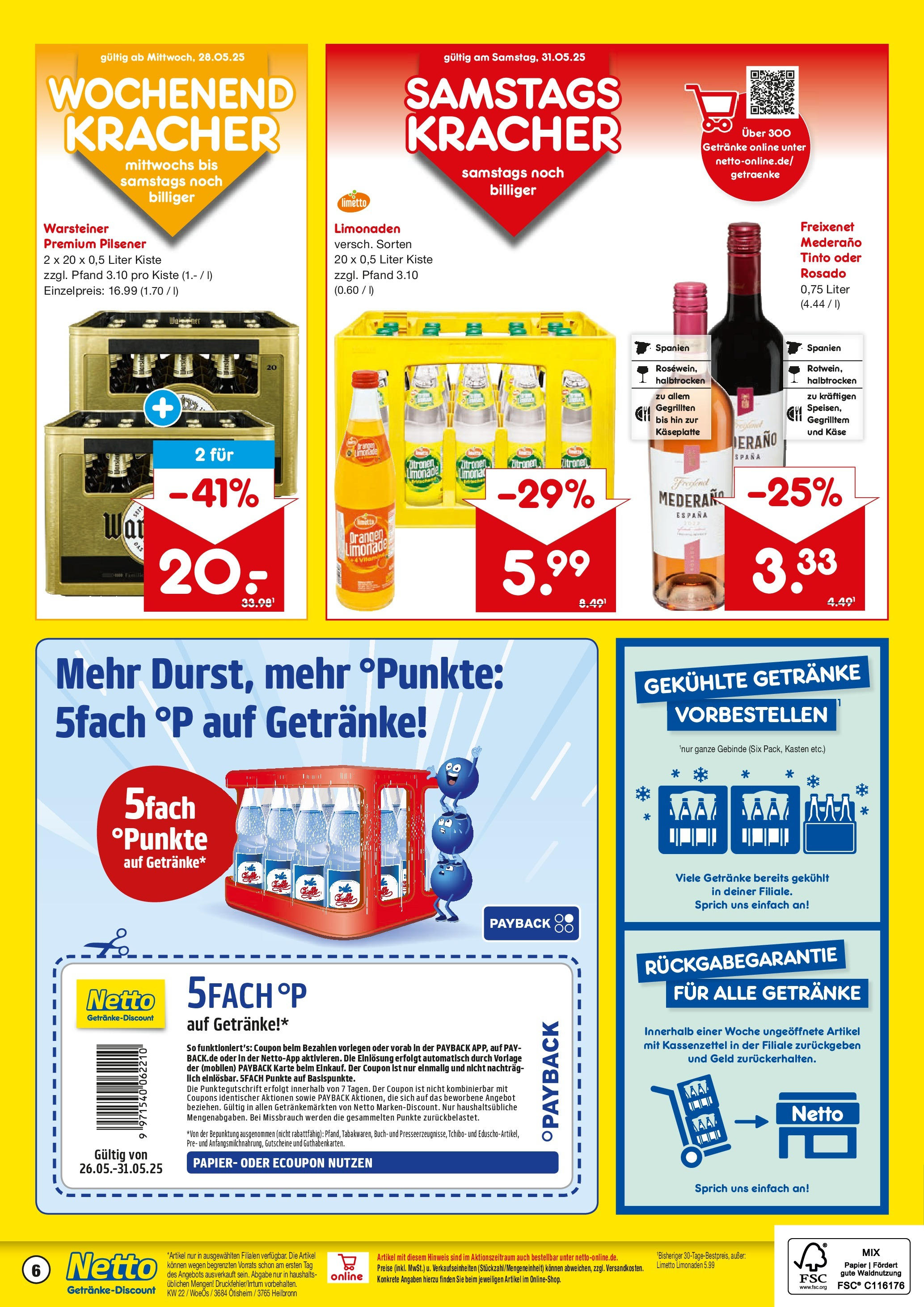 Netto Marken-Discount prospekt Heilbronn	 (ab 26.05.2025) » Angebote | Seite: 6 | Produkte: Käse, Freixenet, Freixenet mederano, Warsteiner
