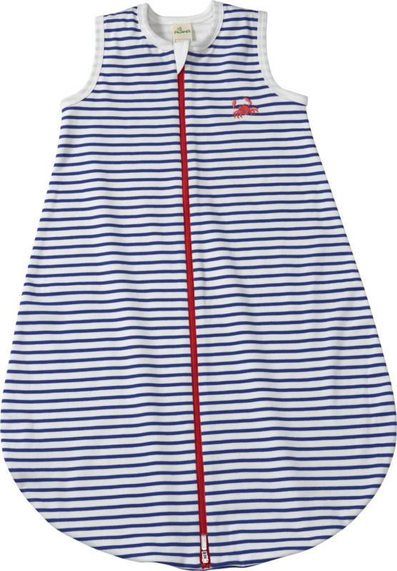 ALANA Schlafsack 1 TOG mit Krebs-Applikation, blau & weiß, 70 cm