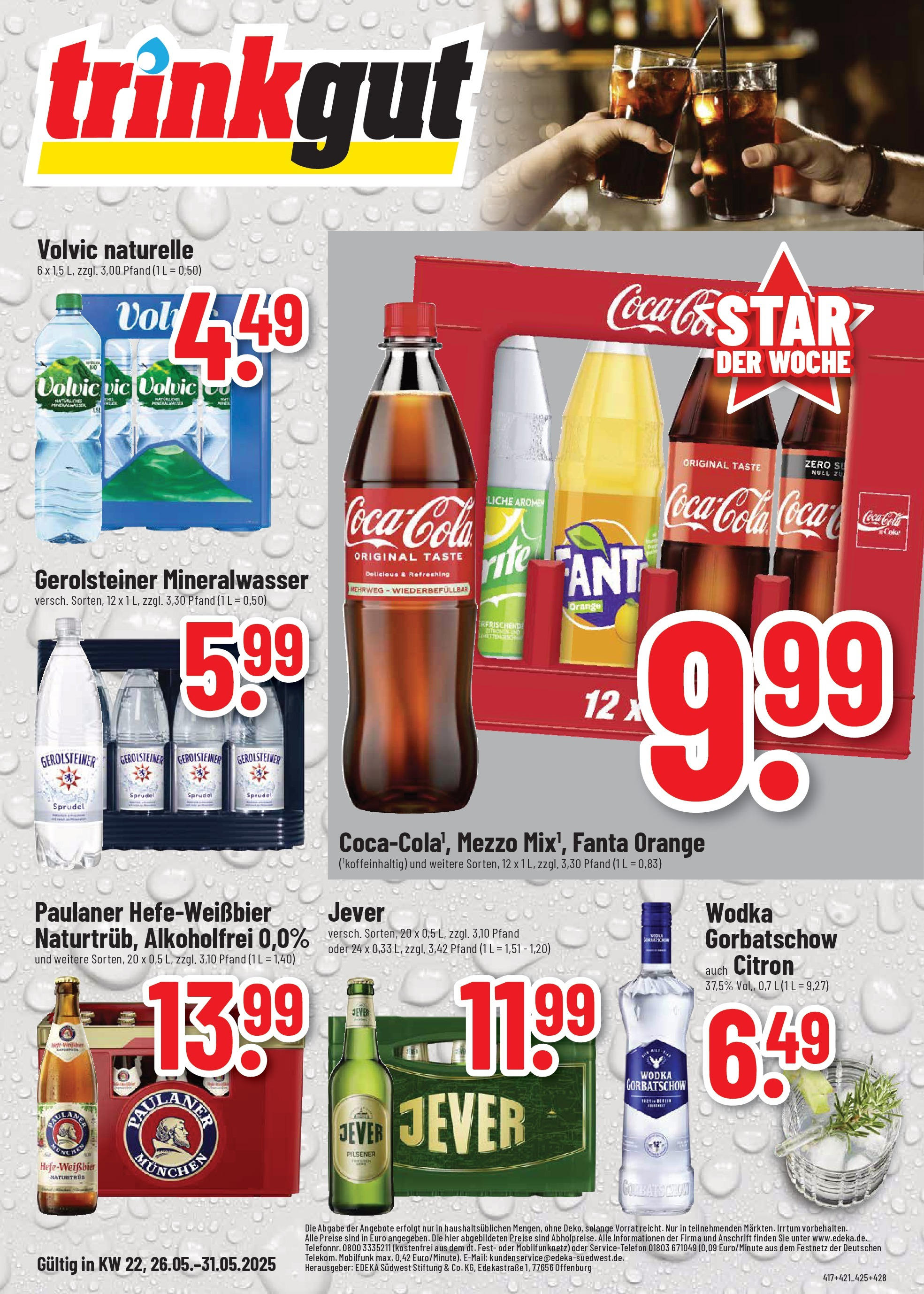 Trinkgut prospekt Offenbach	 (ab 25.05.2025) » Angebote online | Seite: 1 | Produkte: Coca cola, Mineralwasser, Wodka, Gerolsteiner