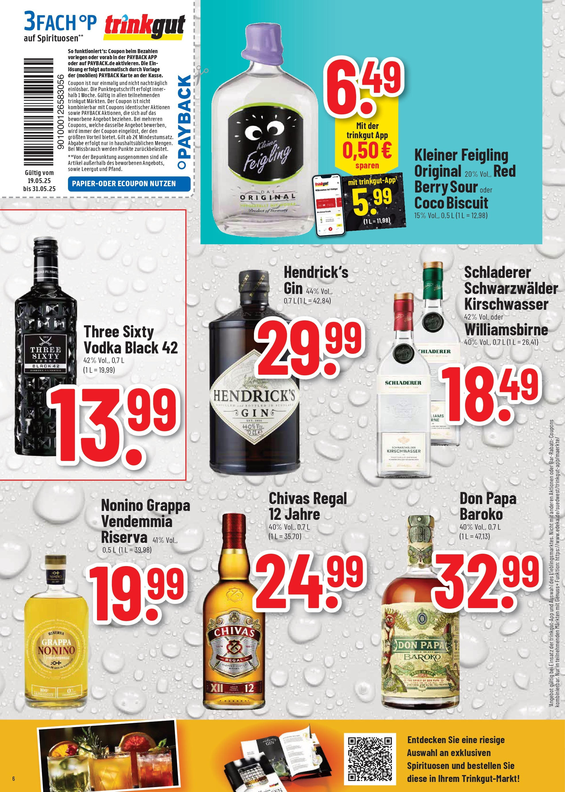 Trinkgut prospekt Offenbach	 (ab 25.05.2025) » Angebote online | Seite: 6 | Produkte: Regal, Kleiner feigling, Vodka, Gin