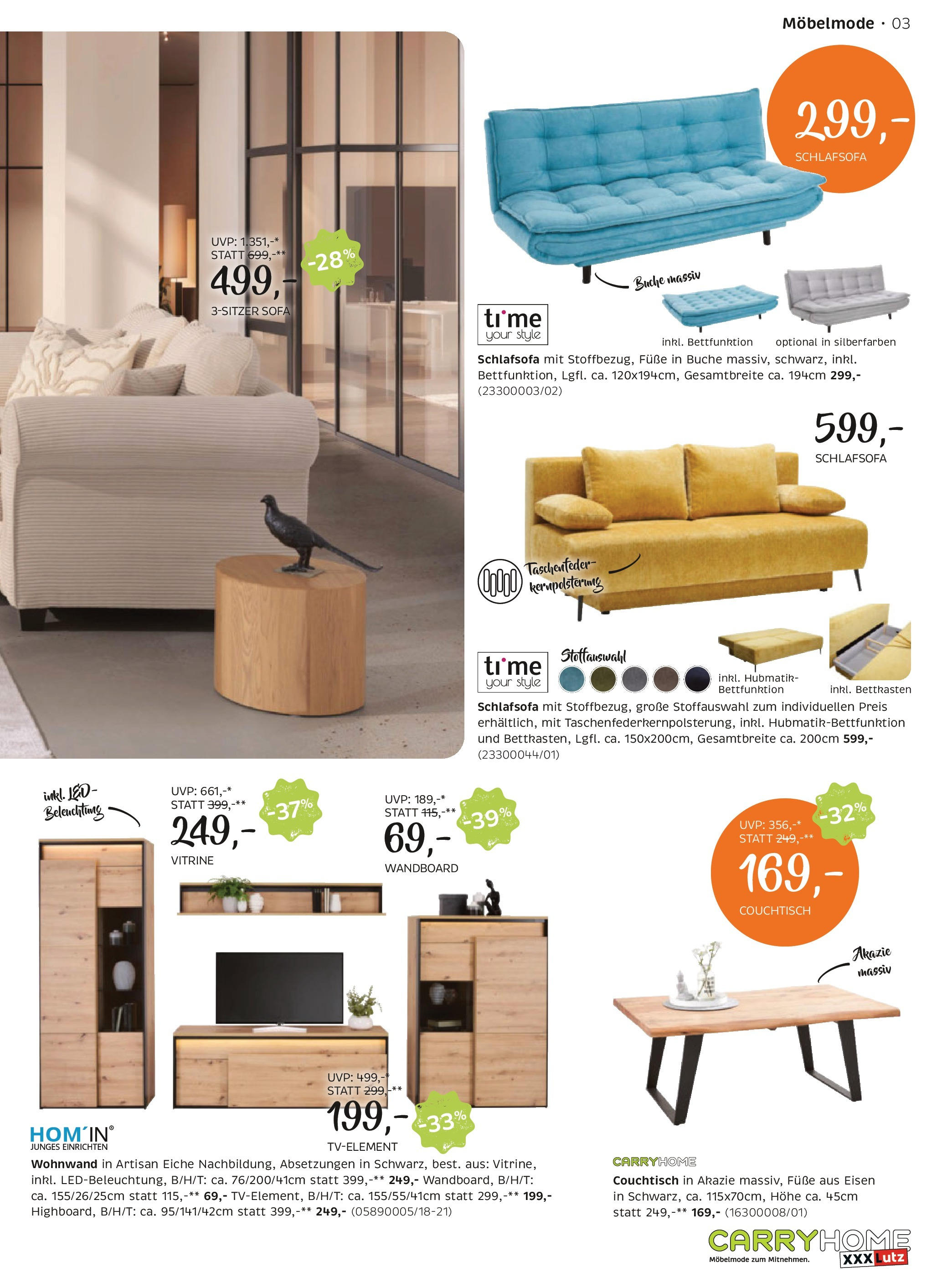 XXXLutz Carry Home von 17.06.2025 - Aktuelle Angebote | Seite: 3 | Produkte: Sofa, Couchtisch