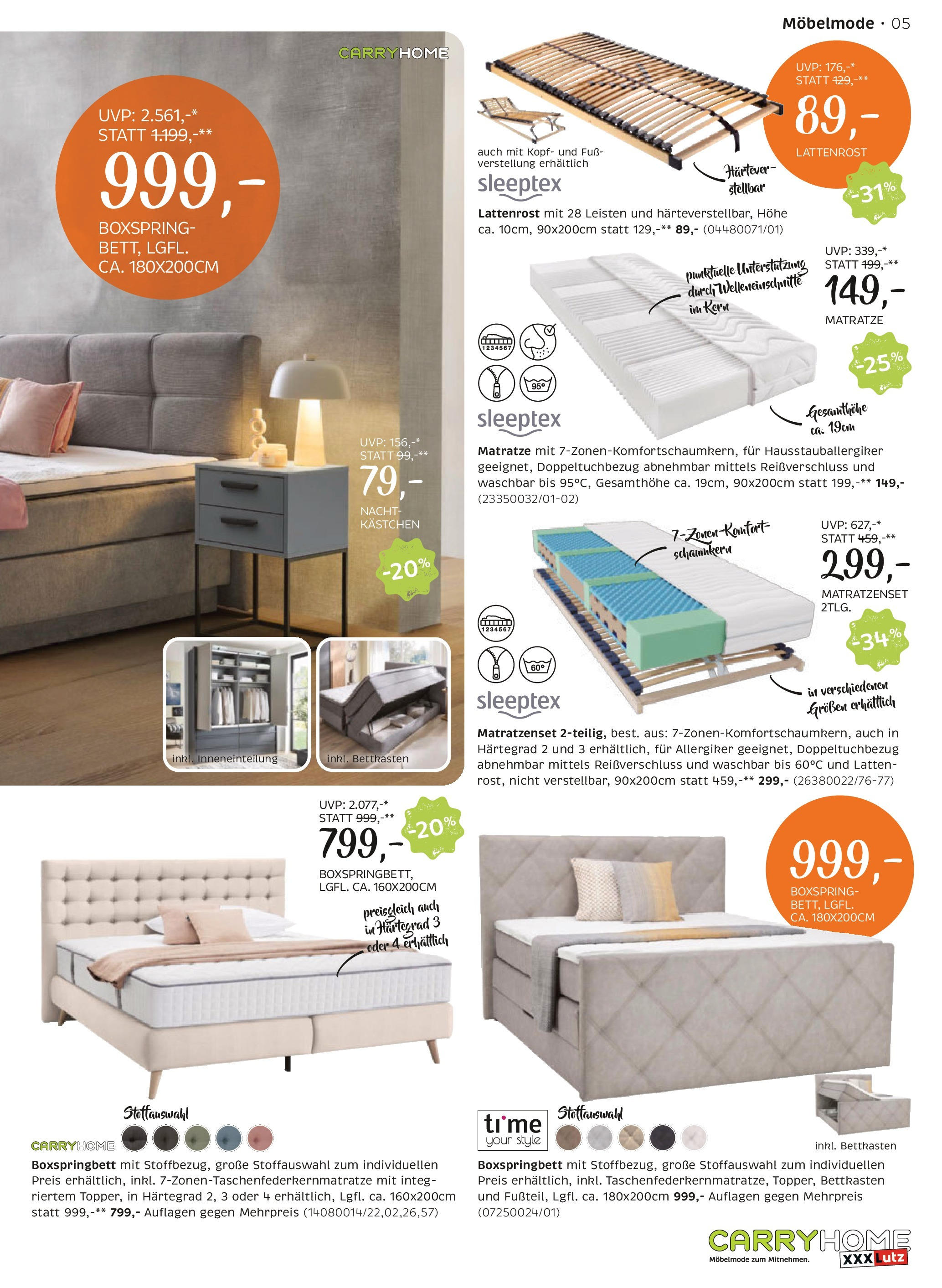 XXXLutz Carry Home von 17.06.2025 - Aktuelle Angebote | Seite: 5 | Produkte: Matratze, Lattenrost