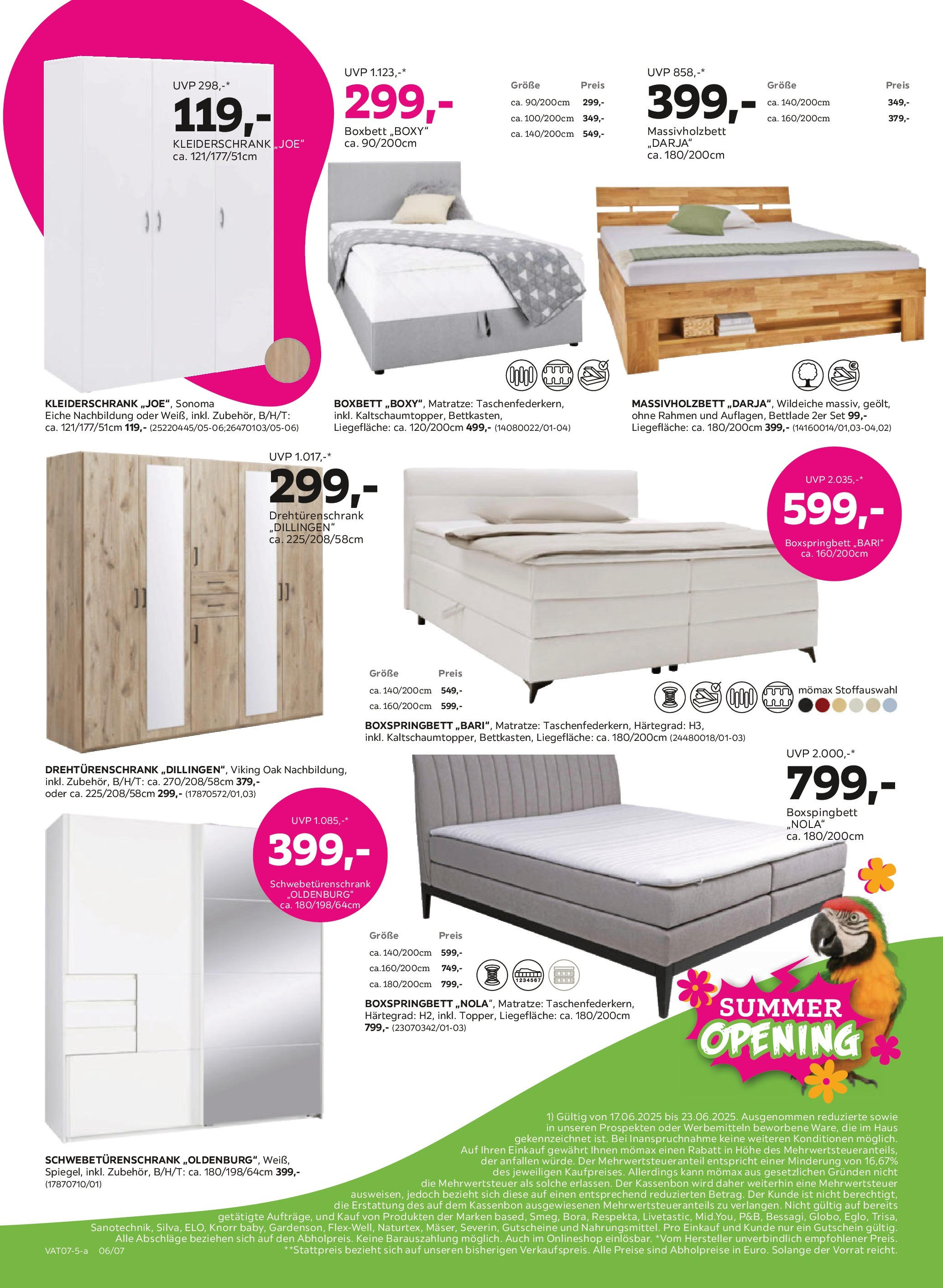 Mömax Prospekt aktuell von 17.06.2025 - Aktuelle Angebote | Seite: 6 | Produkte: Matratze, Kleiderschrank