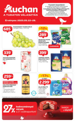 Auchan - Auchan újság érvényessége 05.28.-ig megtekintése, amely érvényes 2025.05.21.-től