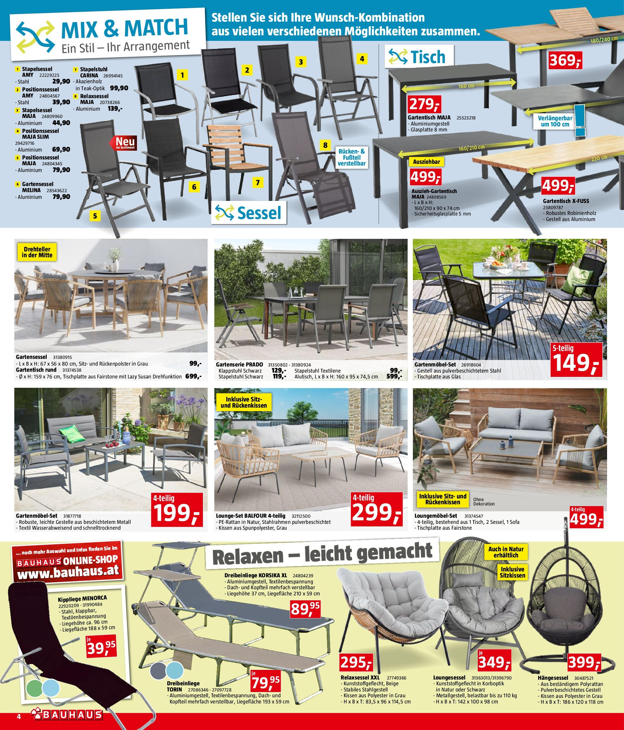 Bauhaus Prospekt aktuell von 26.05.2025 - Aktuelle Angebote | Seite: 4 | Produkte: Kissen, Sofa, Sessel, Tisch