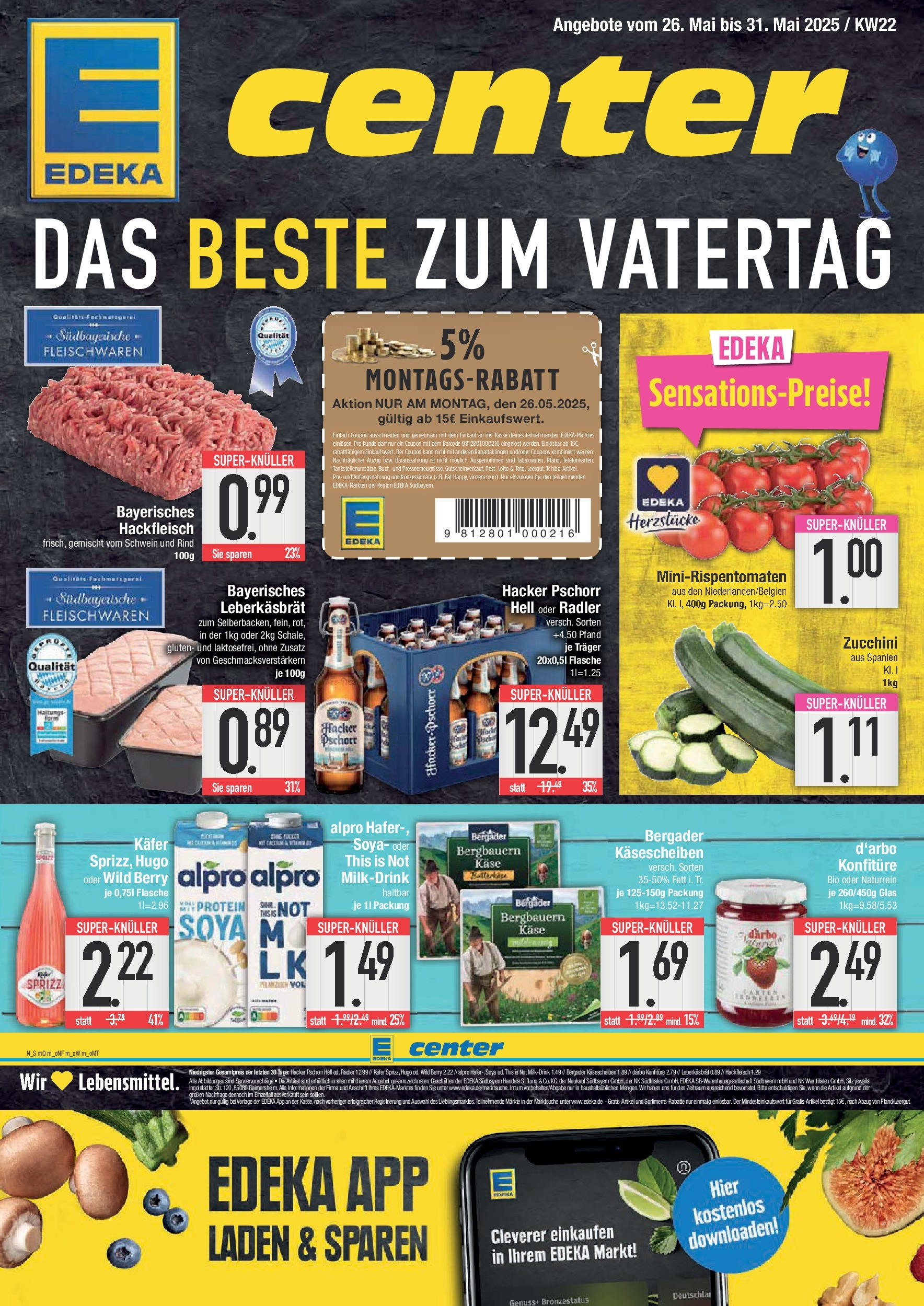Edeka prospekt Ingolstadt	 (ab 25.05.2025) » Angebote Online | Seite: 1 | Produkte: Käse, Radler, Hugo, Hackfleisch
