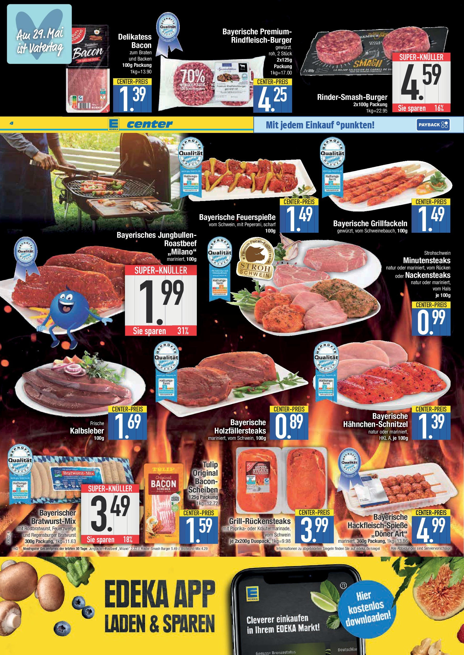 Edeka prospekt Ingolstadt	 (ab 25.05.2025) » Angebote Online | Seite: 4 | Produkte: Nackensteaks, Roastbeef, Kalbsleber, Paprika