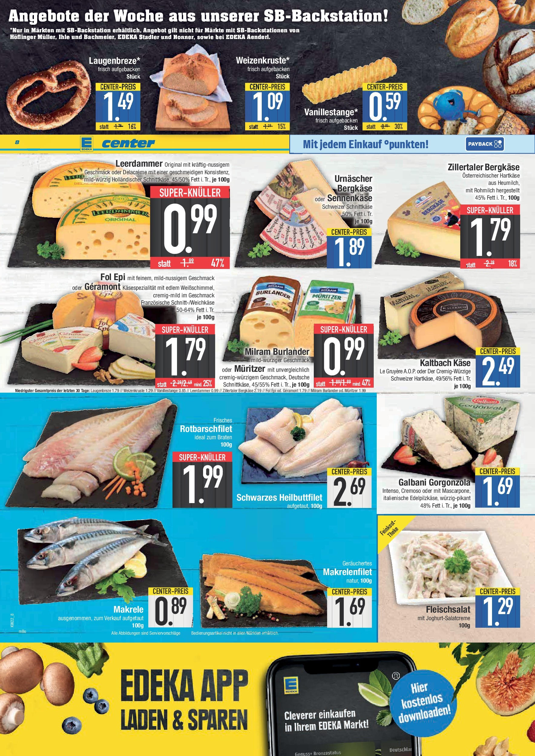 Edeka prospekt Ingolstadt	 (ab 25.05.2025) » Angebote Online | Seite: 8 | Produkte: Käse, Theke, Leerdammer, Milram