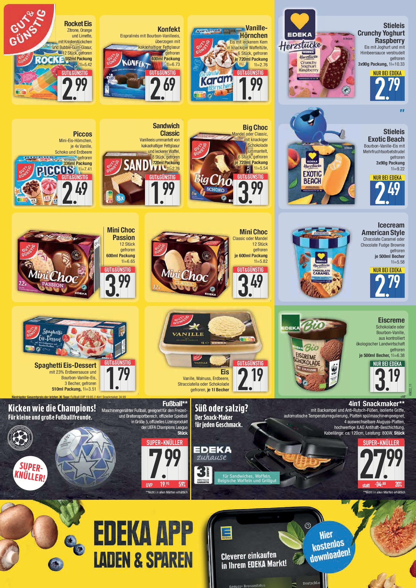 Edeka prospekt Ingolstadt	 (ab 25.05.2025) » Angebote Online | Seite: 11 | Produkte: Schokolade, Eiscreme, Fußball, Eis
