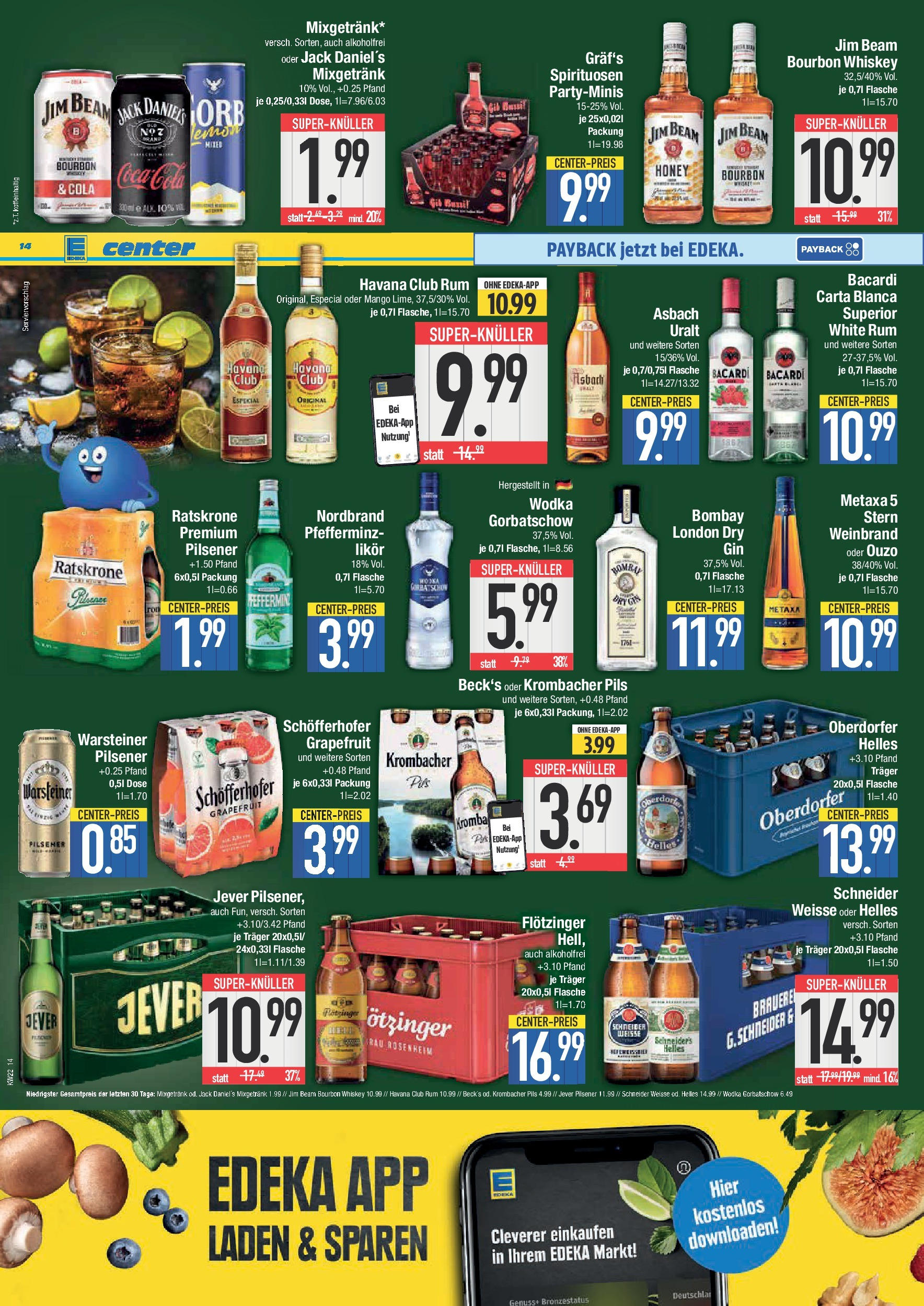 Edeka prospekt Ingolstadt	 (ab 25.05.2025) » Angebote Online | Seite: 14 | Produkte: Jim beam, Coca cola, Rum, Wodka