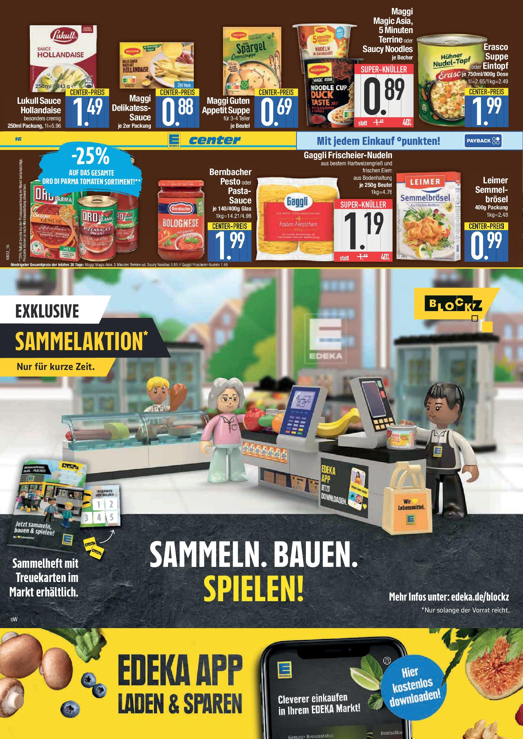 Edeka prospekt Ingolstadt	 (ab 25.05.2025) » Angebote Online | Seite: 16 | Produkte: Tomaten, Gemüse, Nudeln, Erasco