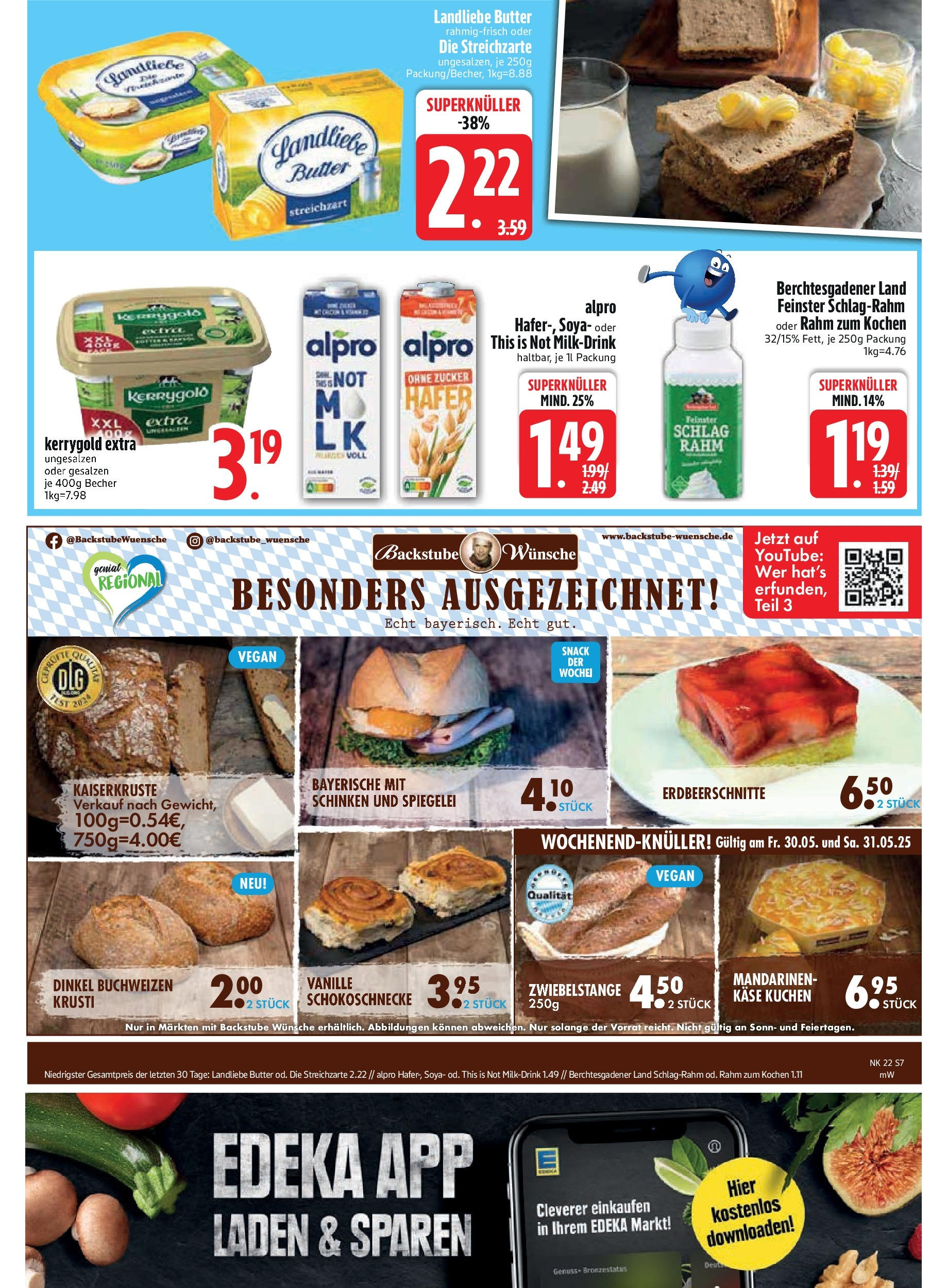Edeka prospekt Unterföhring	 (ab 25.05.2025) » Angebote Online | Seite: 9 | Produkte: Butter, Käse, Landliebe butter, Kuchen