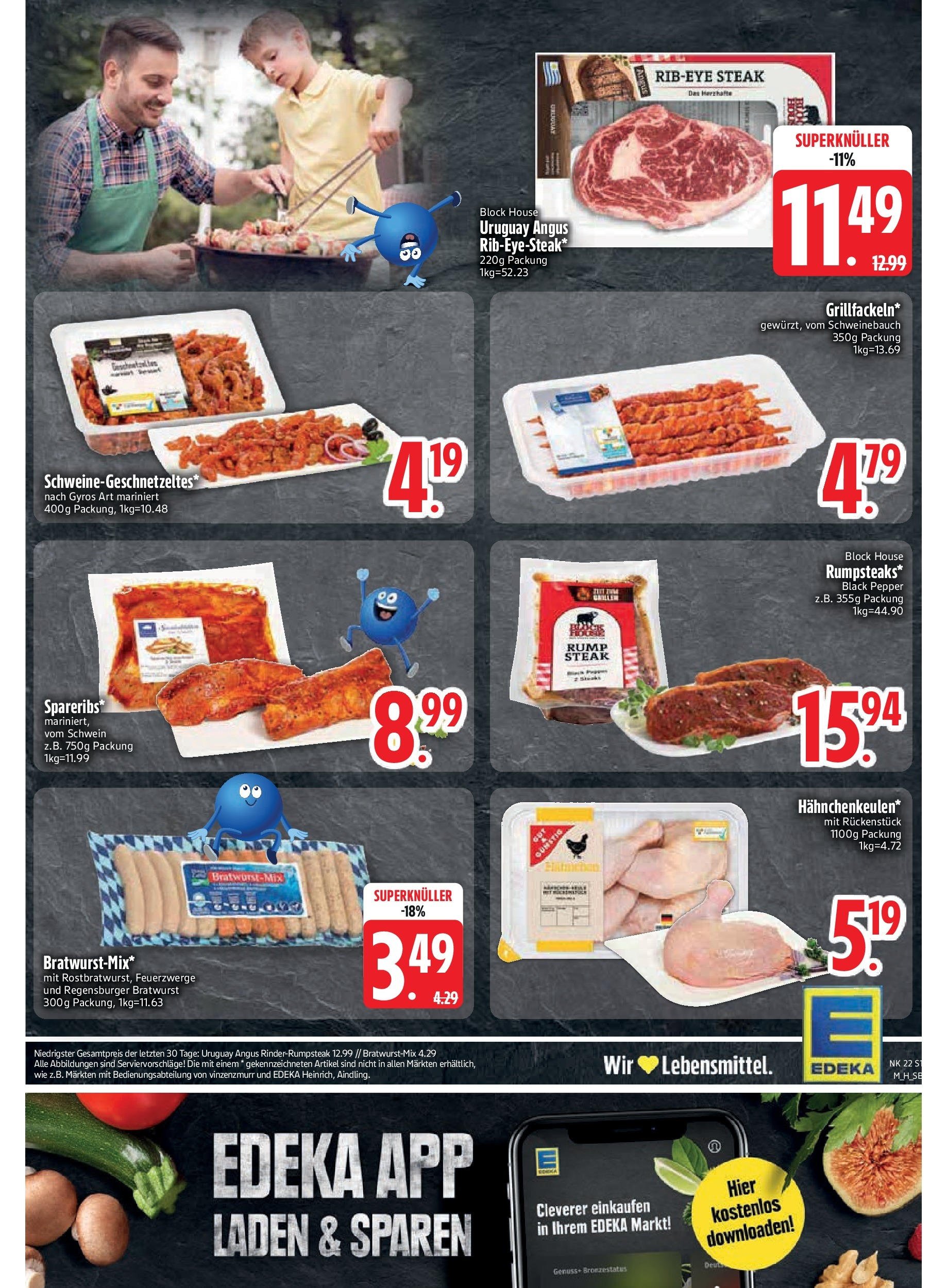 Edeka prospekt Unterföhring	 (ab 25.05.2025) » Angebote Online | Seite: 19 | Produkte: Schweinebauch, Bratwurst, Gyros, Steak