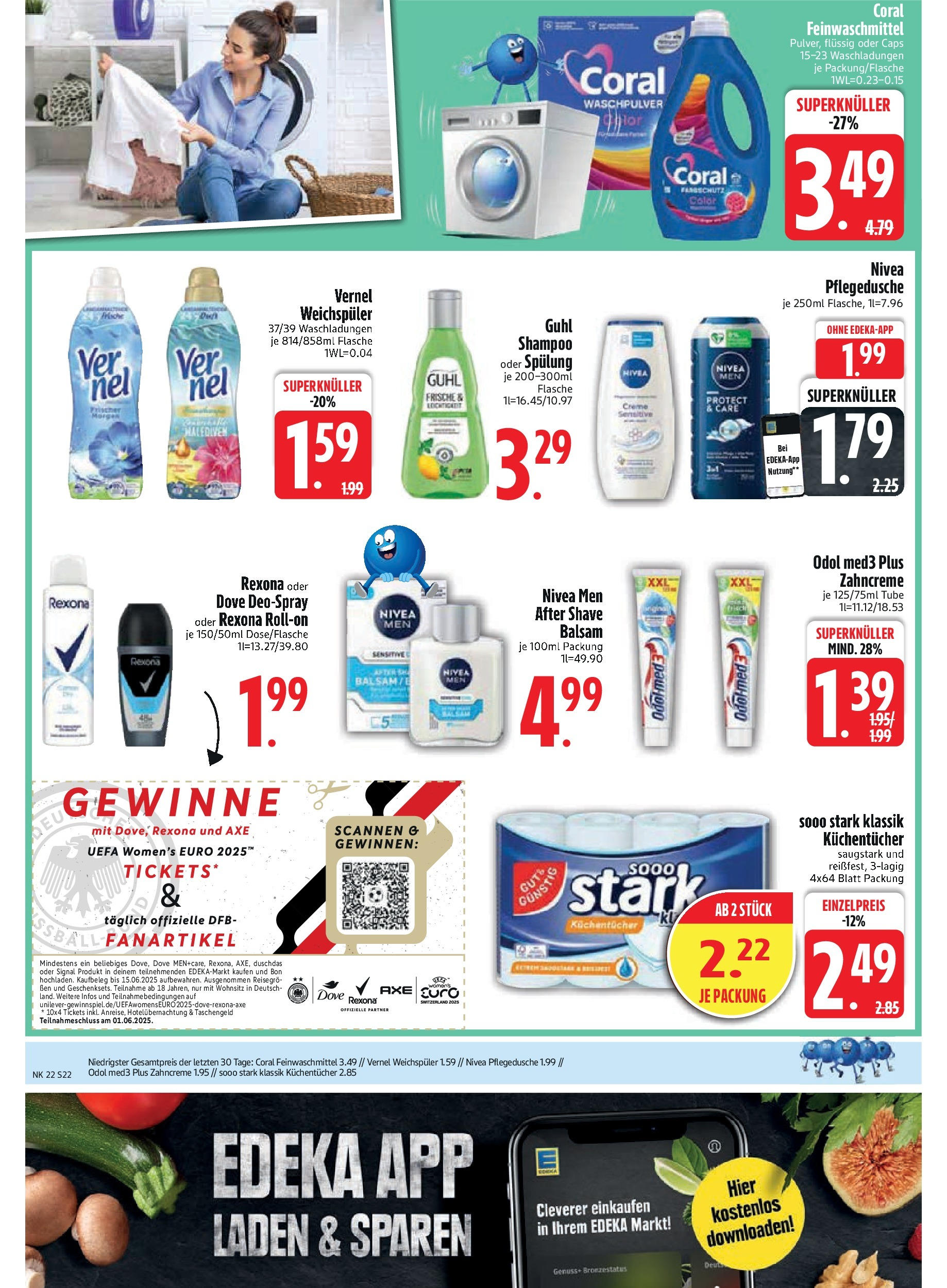 Edeka prospekt Unterföhring	 (ab 25.05.2025) » Angebote Online | Seite: 24 | Produkte: Coral, Shampoo, Spülung, Duschdas