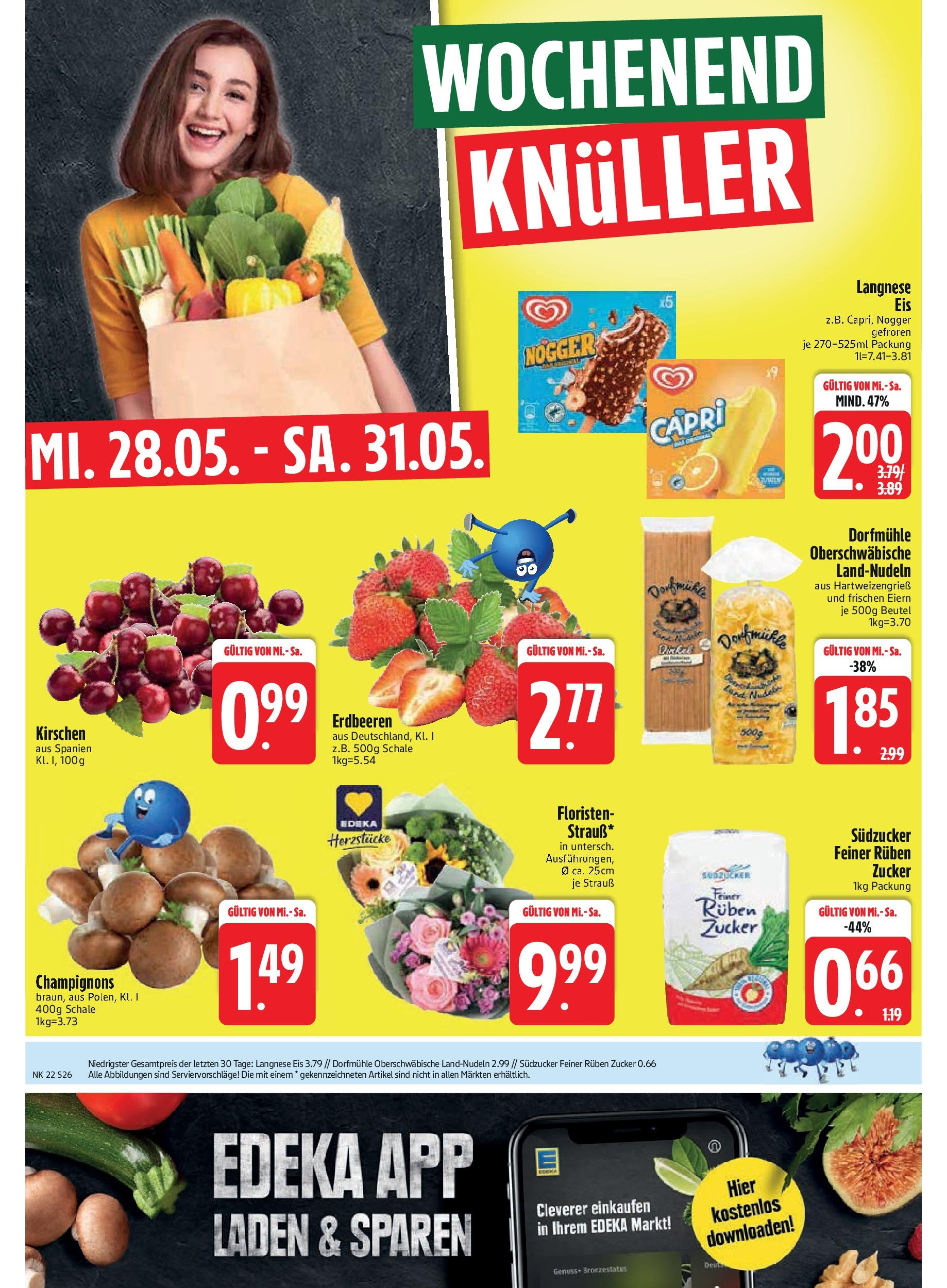 Edeka prospekt Unterföhring	 (ab 25.05.2025) » Angebote Online | Seite: 28 | Produkte: Champignons, Pasta, Erdbeeren, Eis
