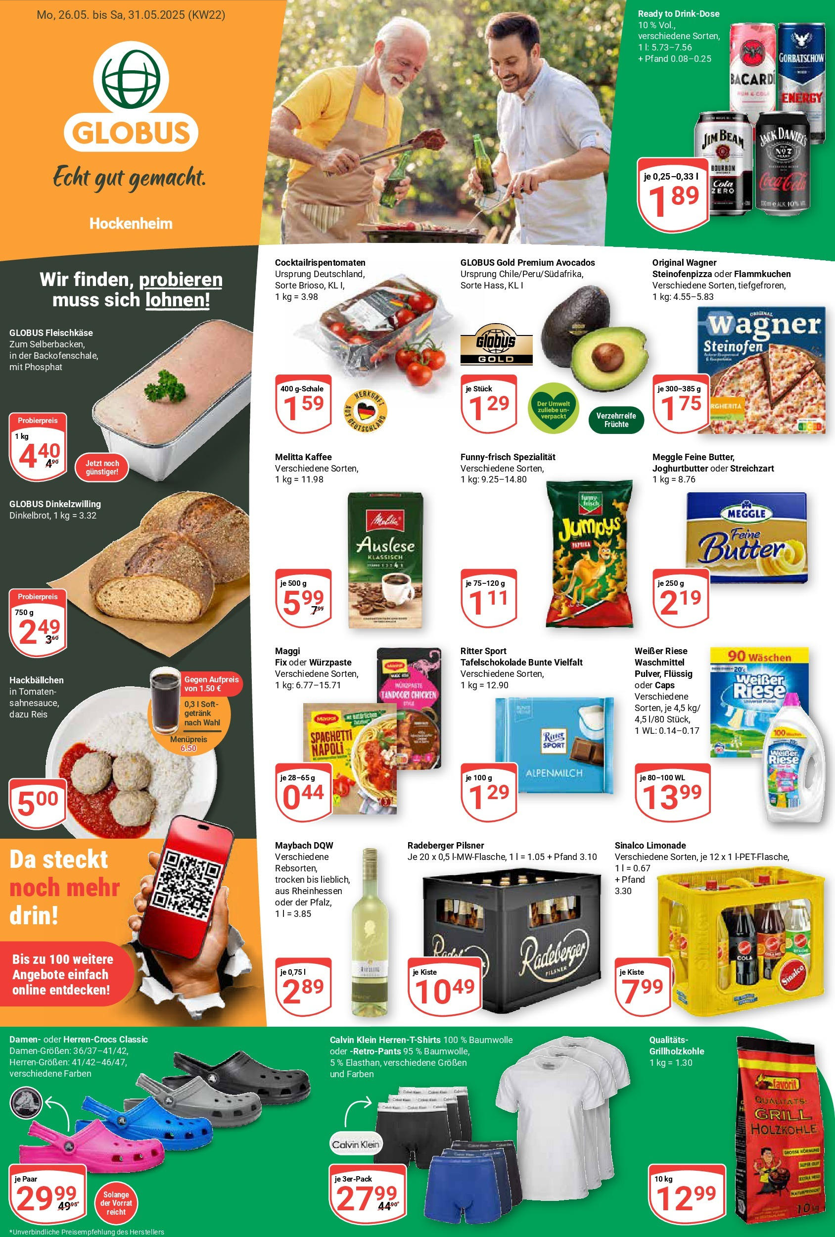 Globus prospekt Hockenheim	 (ab 25.05.2025) » Angebote online | Seite: 1 | Produkte: Pizza, Reis, Bourbon, Chips