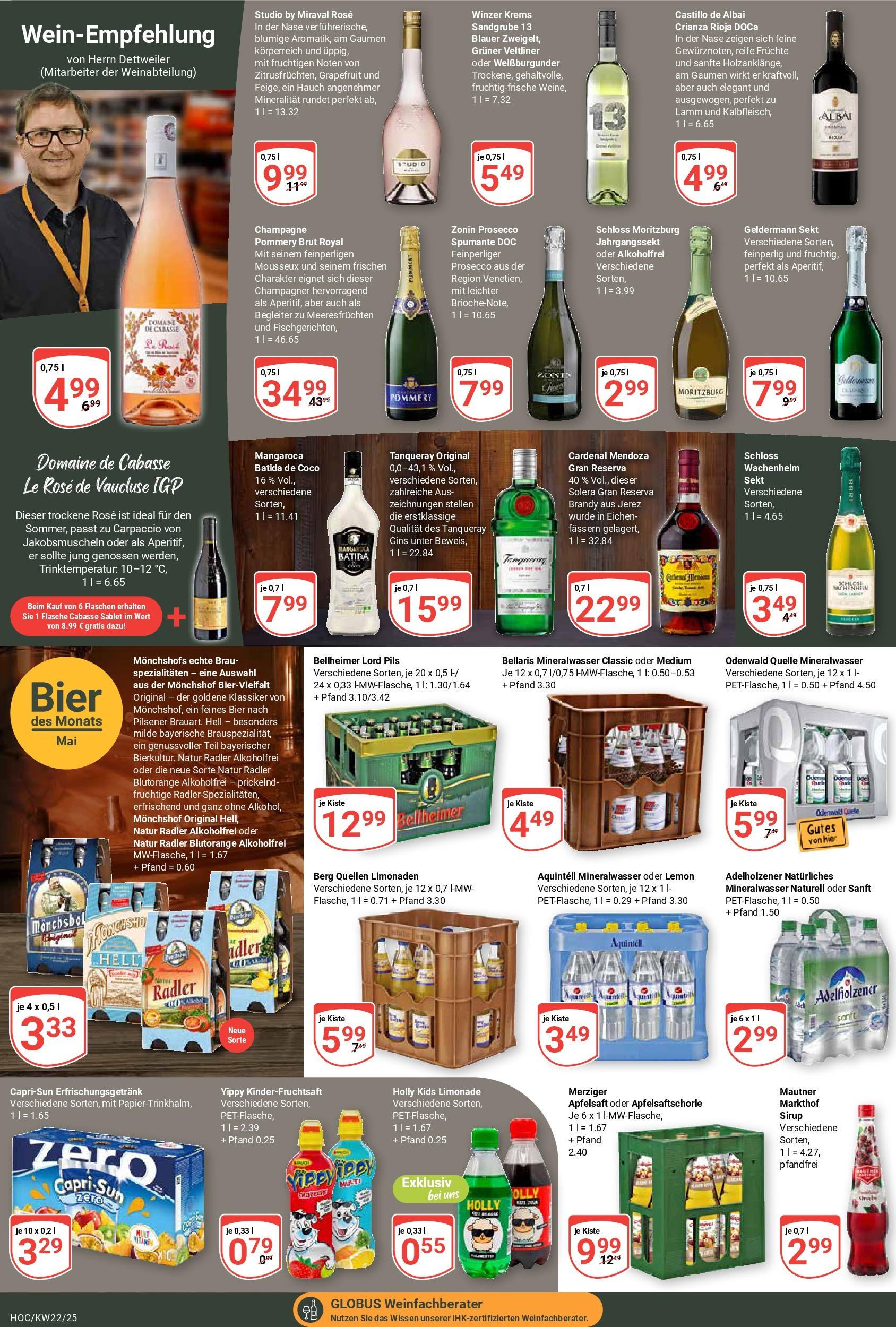 Globus prospekt Hockenheim	 (ab 25.05.2025) » Angebote online | Seite: 17 | Produkte: Monchshof, Pils, Apfelsaft, Mineralwasser