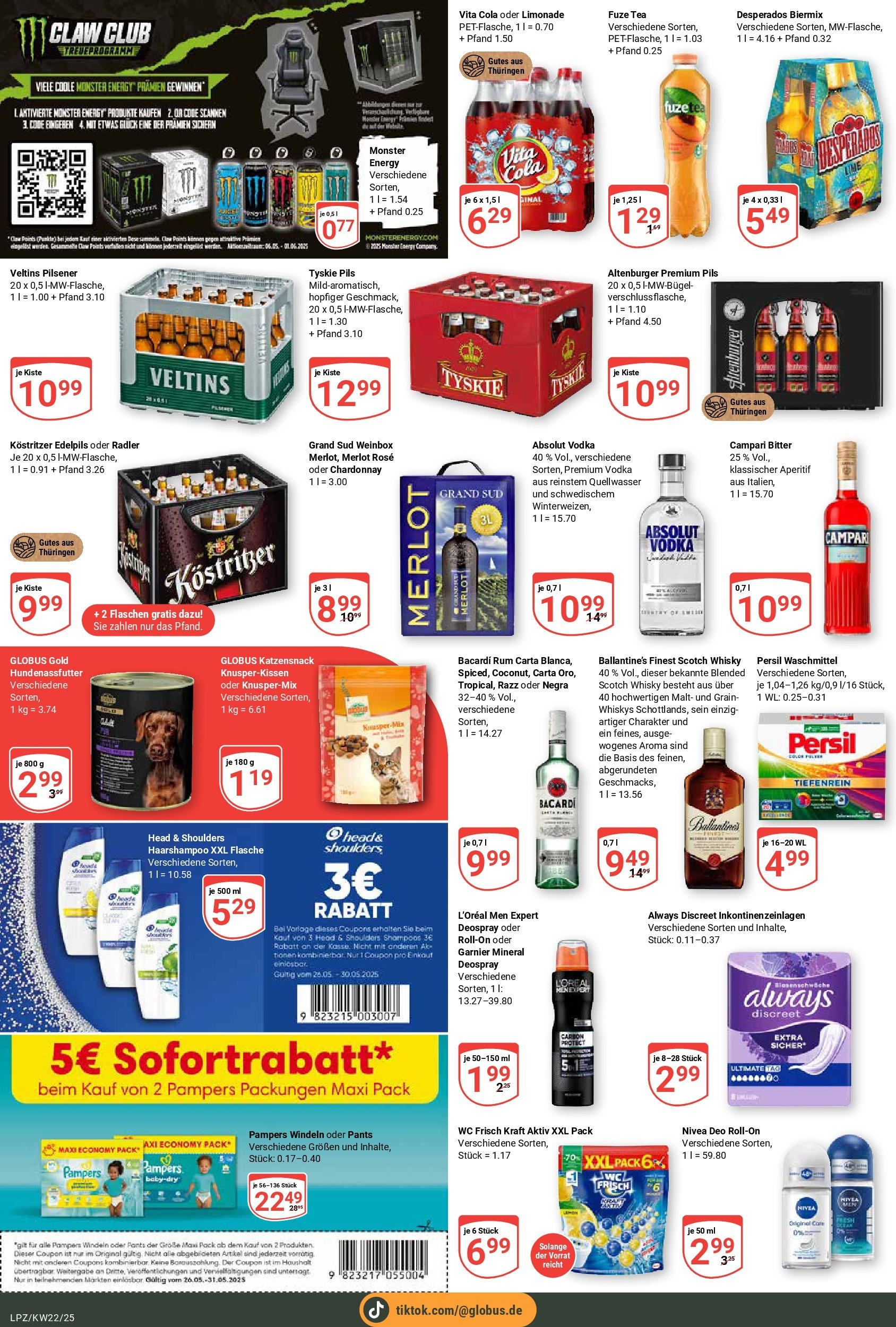 Globus prospekt Leipzig	 (ab 25.05.2025) » Angebote online | Seite: 3 | Produkte: Bacardi, Cola, Limonade, Deospray
