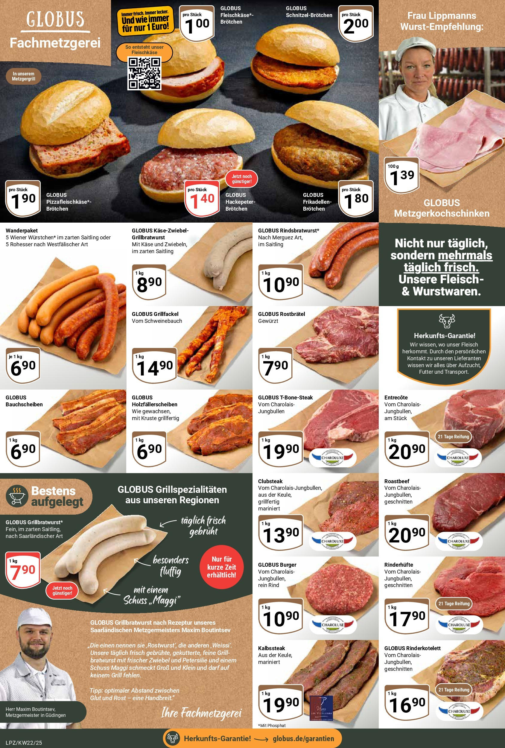 Globus prospekt Leipzig	 (ab 25.05.2025) » Angebote online | Seite: 6 | Produkte: Käse, Burger, Petersilie, Steak