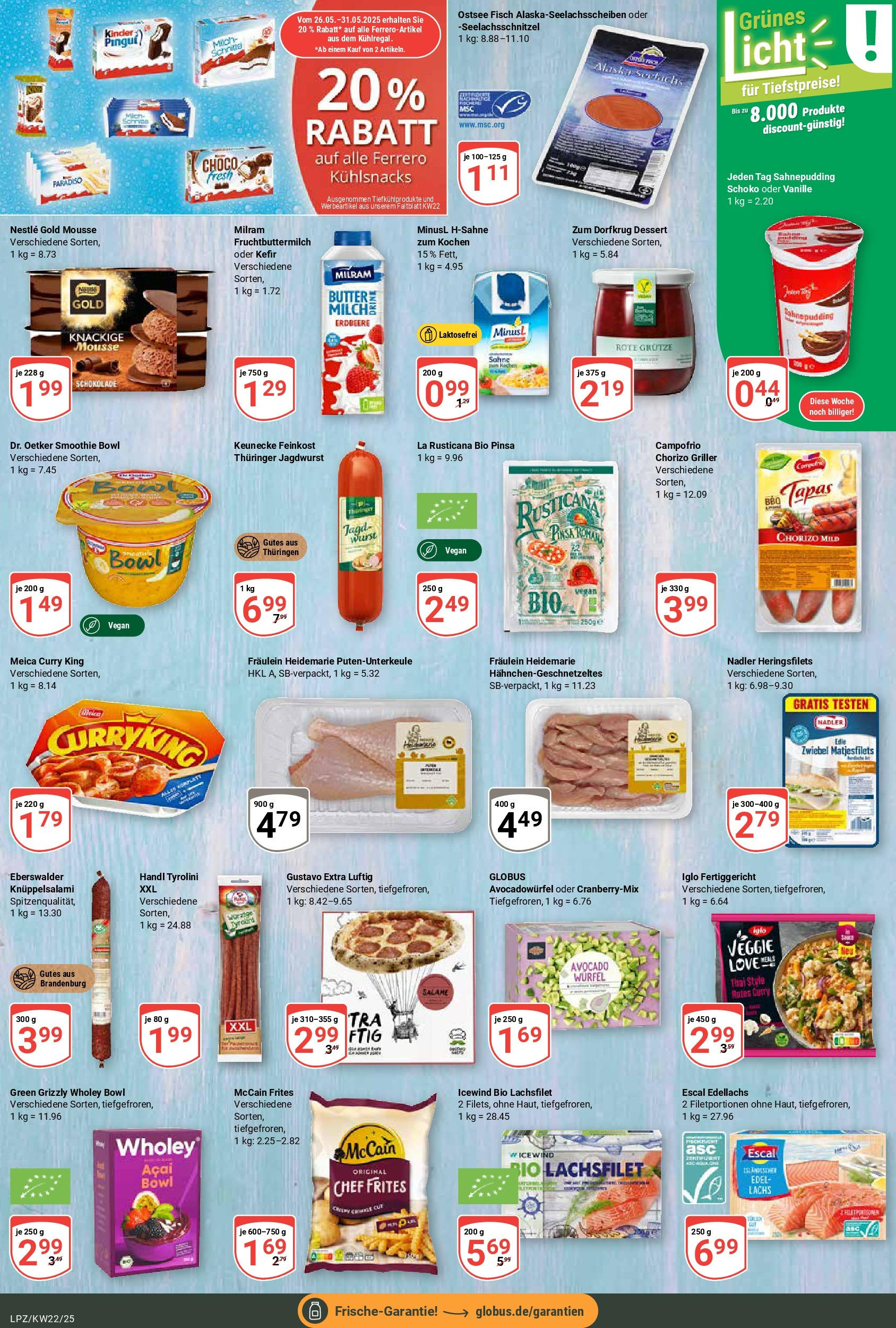 Globus prospekt Leipzig	 (ab 25.05.2025) » Angebote online | Seite: 8 | Produkte: Kefir, Iglo, Sahne, Griller