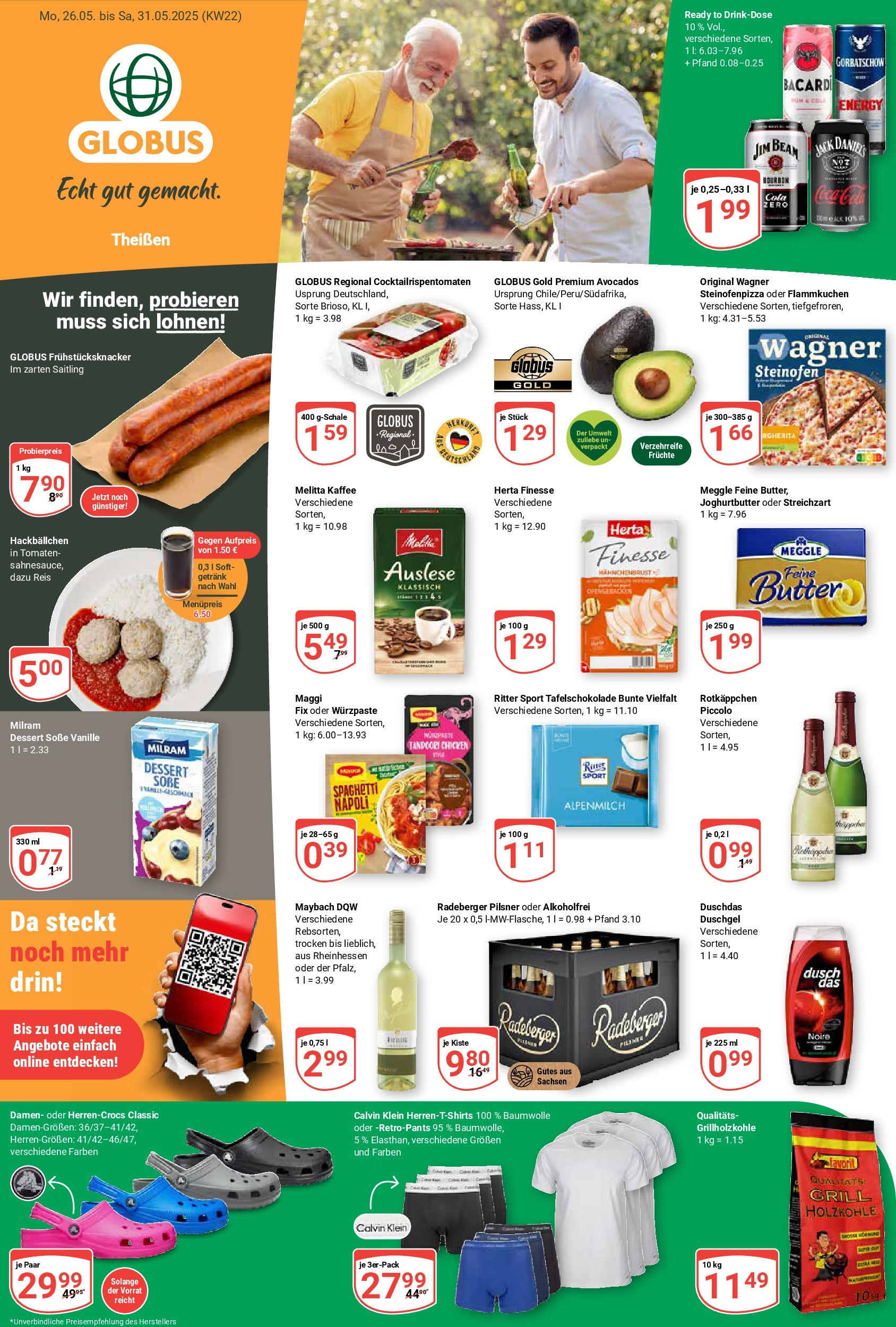 Globus prospekt Zeitz	 (ab 25.05.2025) » Angebote online | Seite: 1 | Produkte: Melitta kaffee, Ritter sport, Duschgel, Duschdas