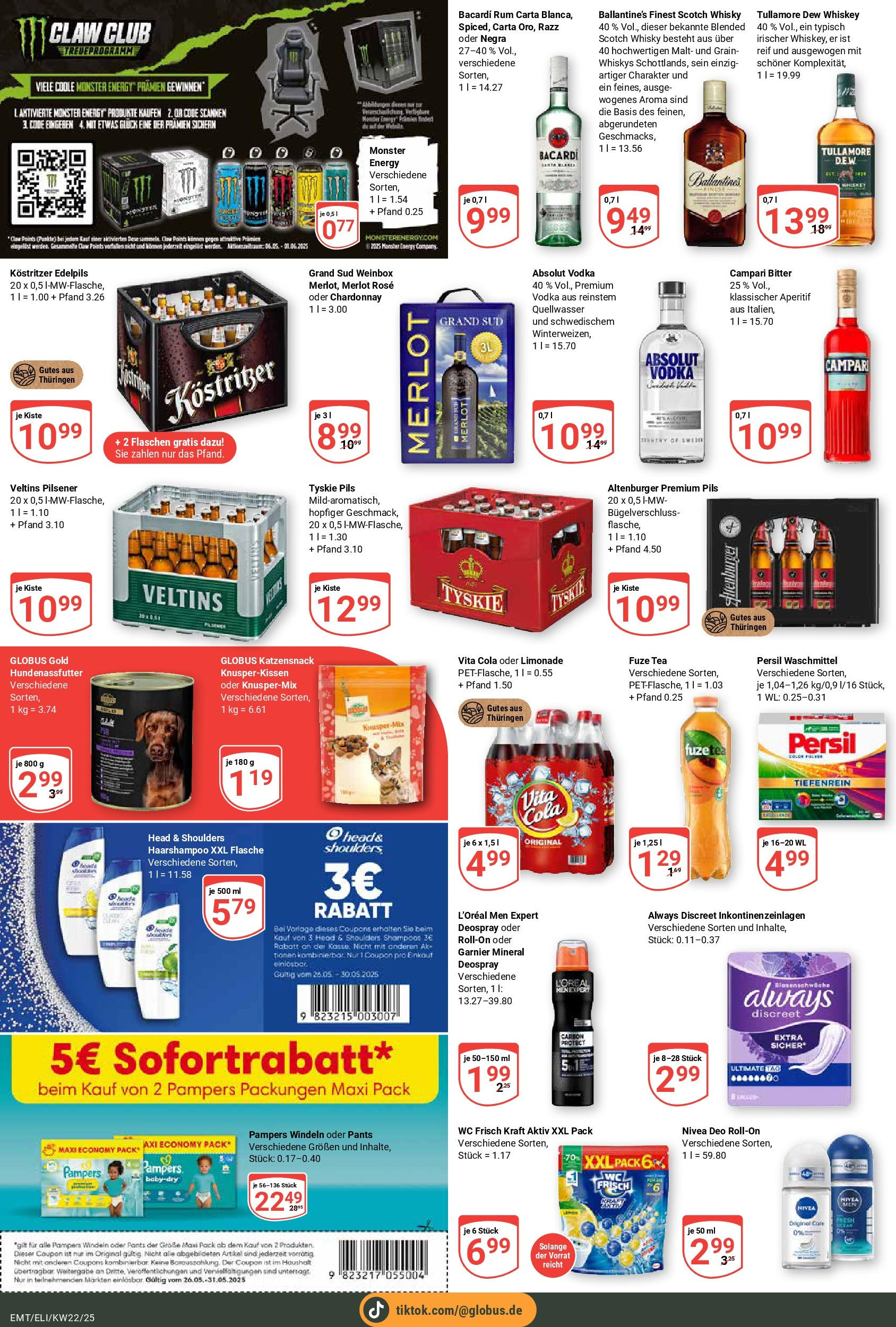 Globus prospekt Erfurt-Linderbach	 (ab 25.05.2025) » Angebote online | Seite: 3 | Produkte: Cola, Shampoo, Monster, Deo Roll-On