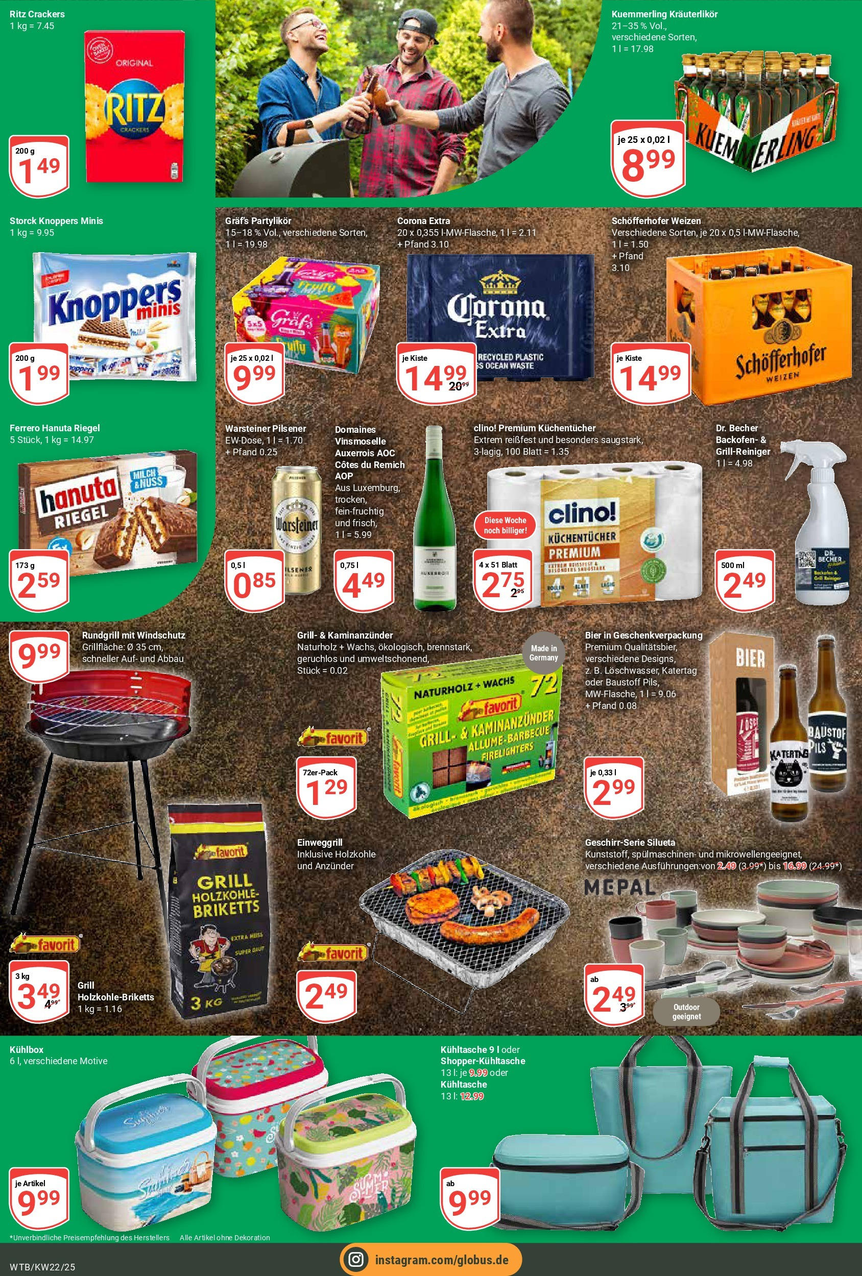 Globus prospekt Wächtersbach	 (ab 25.05.2025) » Angebote online | Seite: 3 | Produkte: Grill, Bier, Box, Knoppers