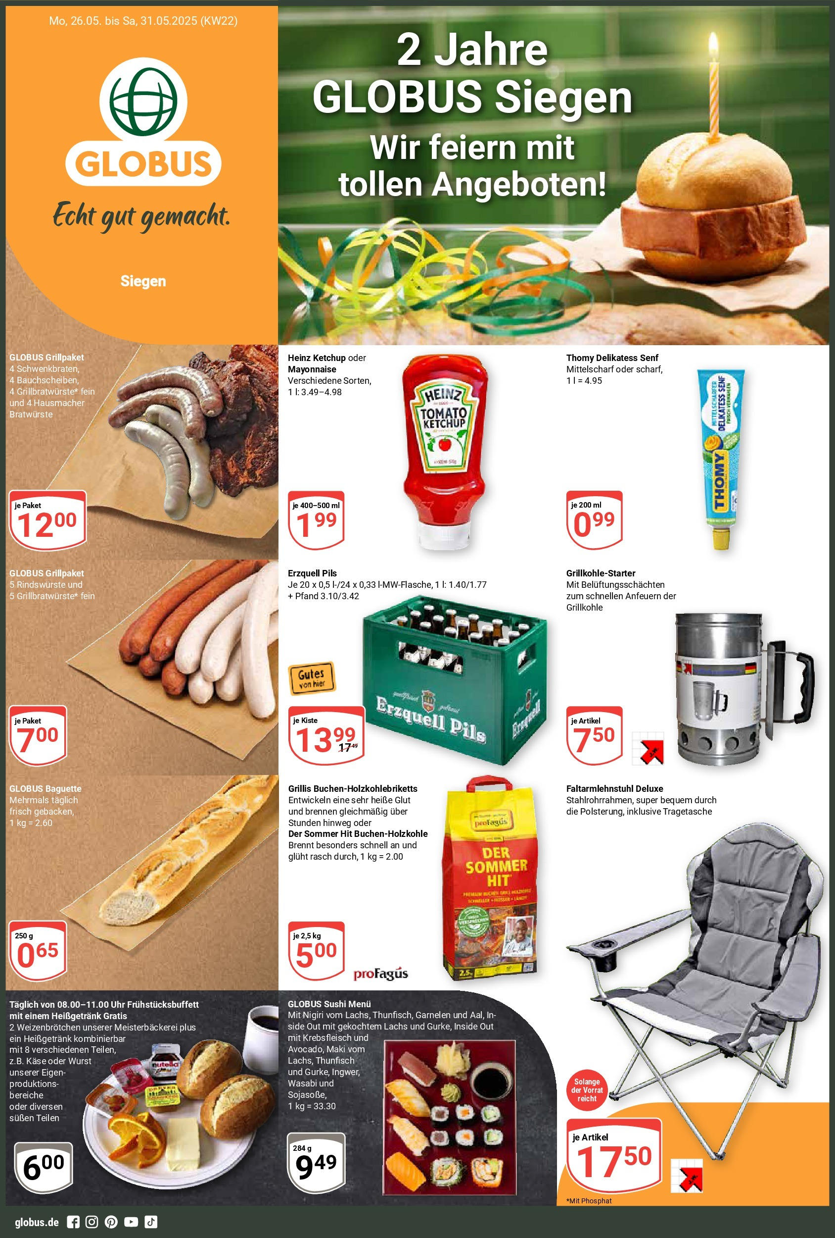 Globus prospekt Siegen	 (ab 25.05.2025) » Angebote online | Seite: 1 | Produkte: Baguette, Mayonnaise, Wurst, Ketchup
