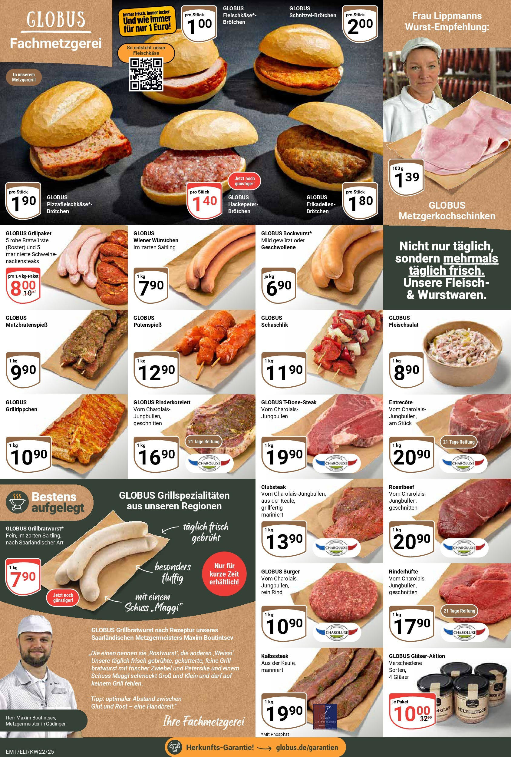 Globus prospekt Erfurt-Linderbach	 (ab 25.05.2025) » Angebote online | Seite: 6 | Produkte: Nackensteaks, Maggi, Burger, Petersilie
