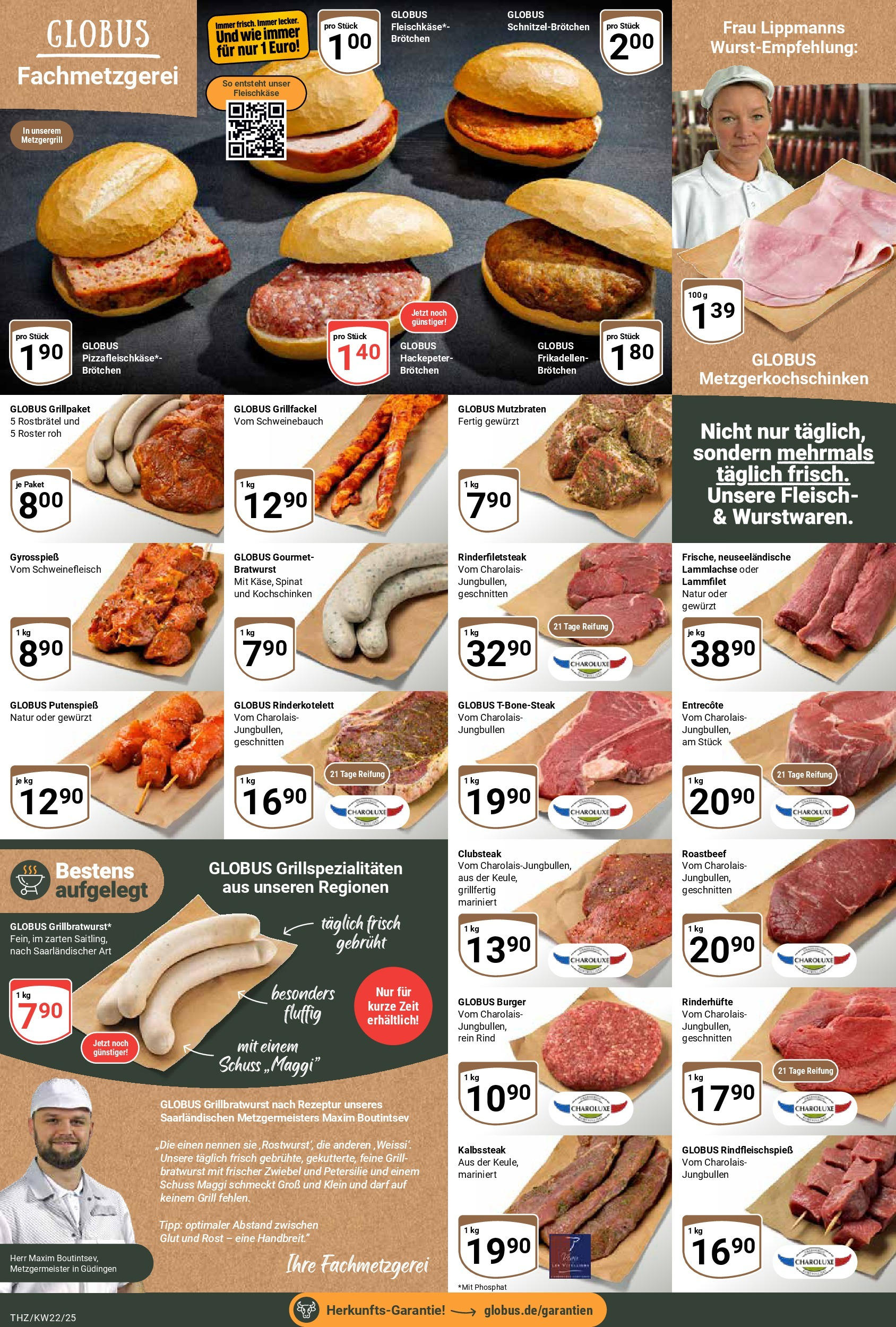 Globus prospekt Zeitz	 (ab 25.05.2025) » Angebote online | Seite: 6 | Produkte: Bratwurst, Roastbeef, Petersilie, Schweinefleisch