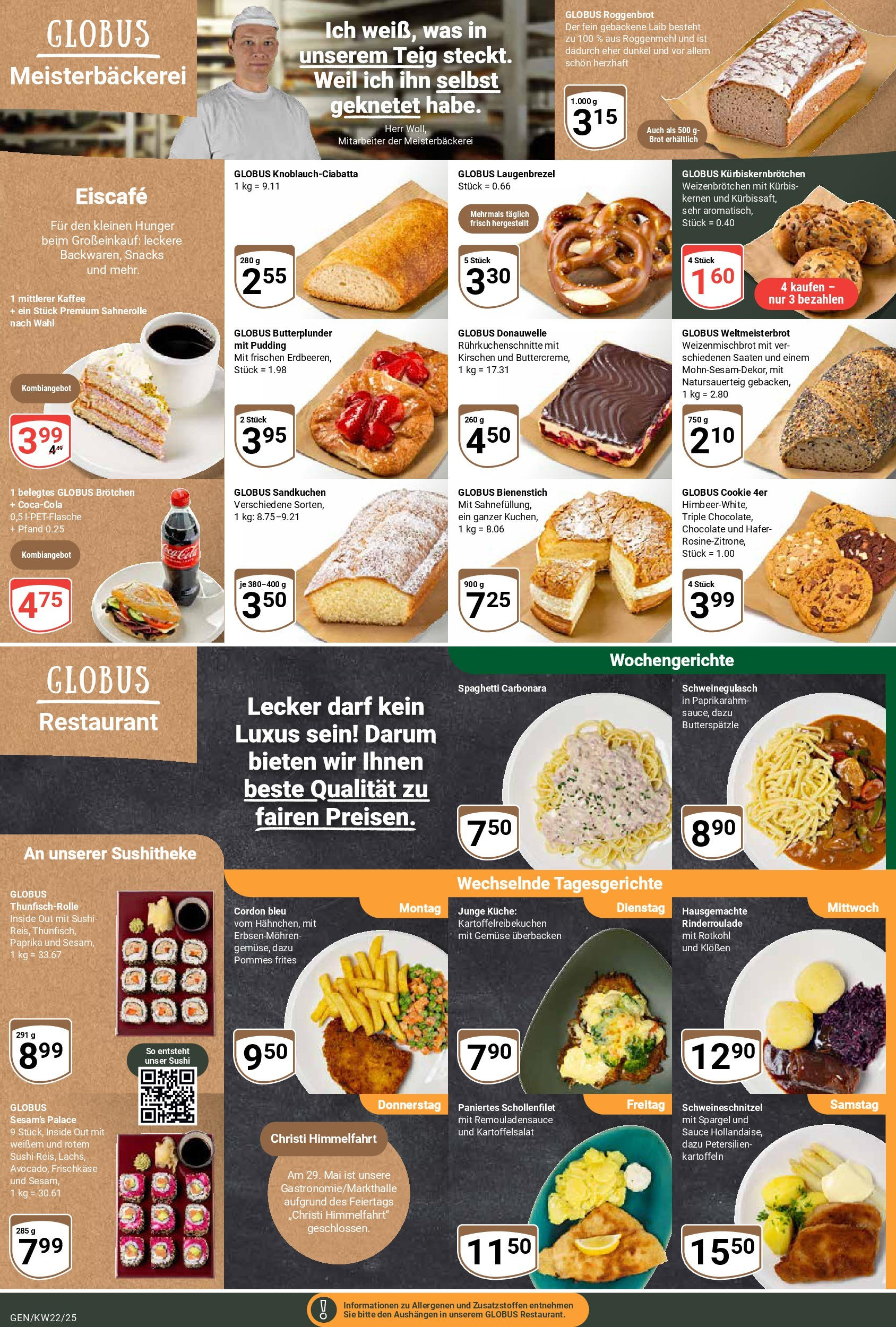 Globus prospekt Gensingen	 (ab 25.05.2025) » Angebote online | Seite: 9 | Produkte: Schweinegulasch, Kaffee, Gemüse, Erdbeeren