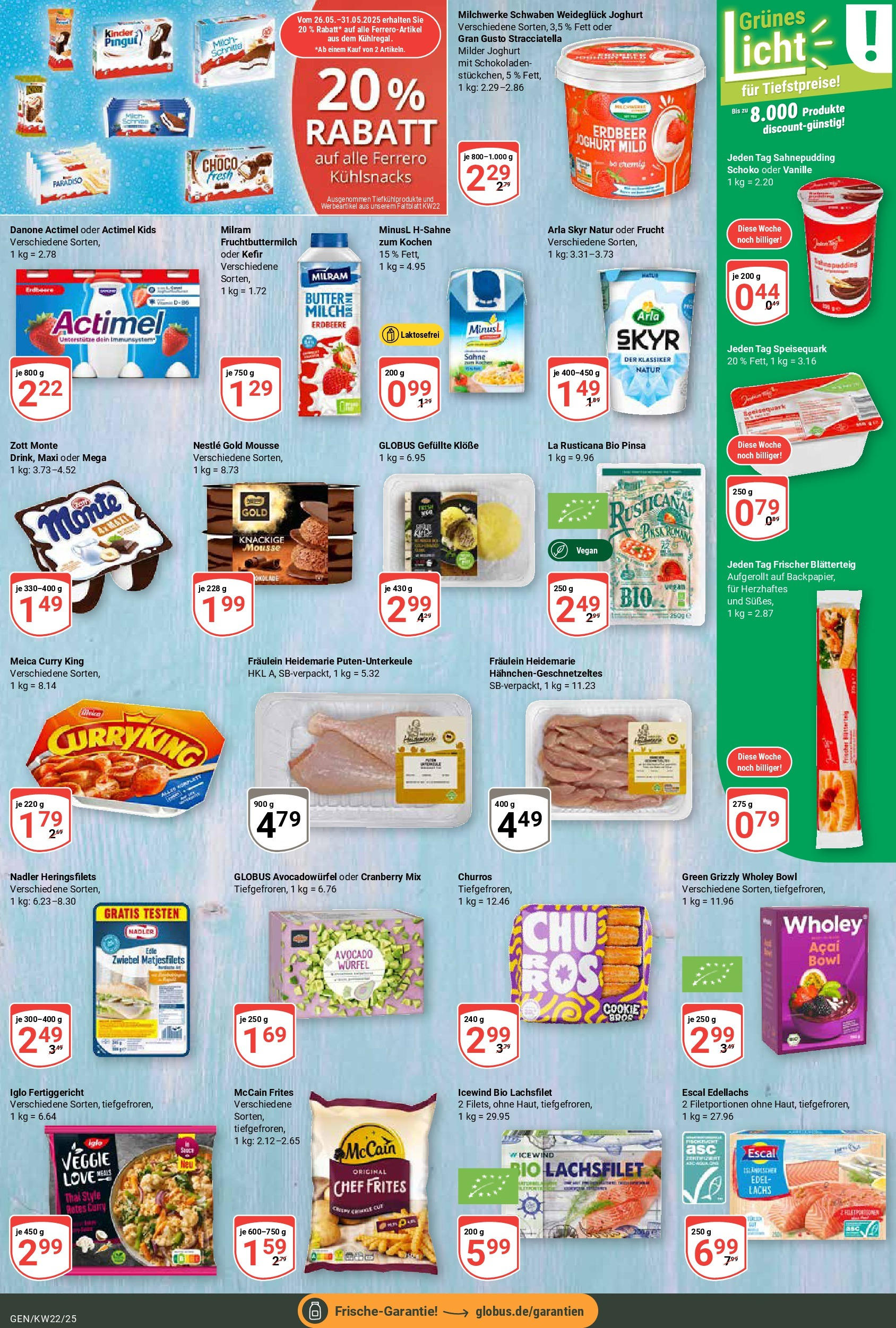 Globus prospekt Gensingen	 (ab 25.05.2025) » Angebote online | Seite: 12 | Produkte: Joghurt, McCain, Pudding, Sahne