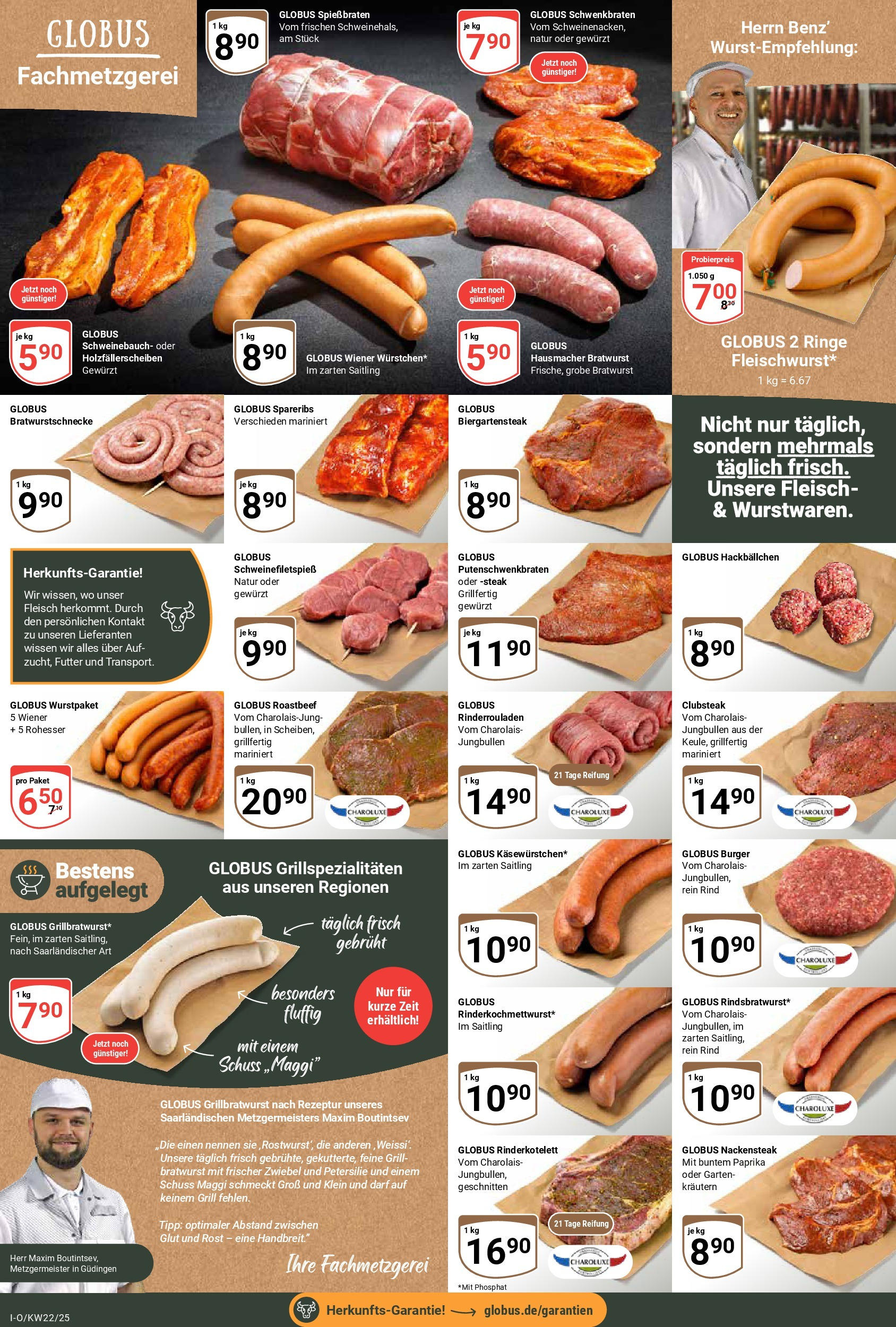 Globus prospekt Idar-Oberstein (ab 25.05.2025) » Angebote ab Montag | Seite: 13 | Produkte: Rinderrouladen, Schweinebauch, Burger, Petersilie Globus prospekt Idar-Oberstein (ab 25.05.2025) » Angebote online | Seite: 13 | Produkte: Rinderrouladen, Schweinebauch, Burger, Petersilie