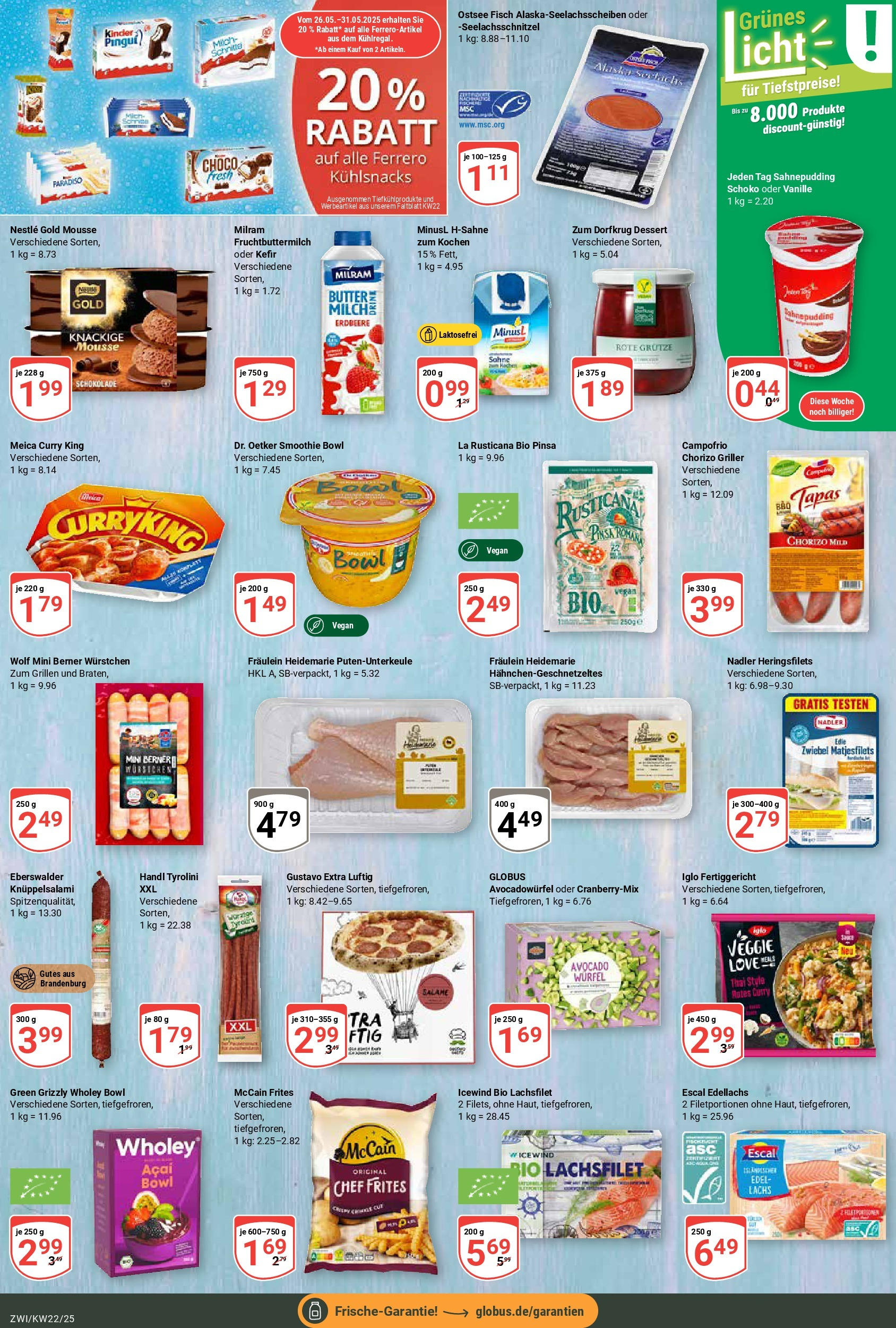 Globus prospekt Zwickau	 (ab 25.05.2025) » Angebote online | Seite: 8 | Produkte: McCain, Lachs, Sahne, Griller