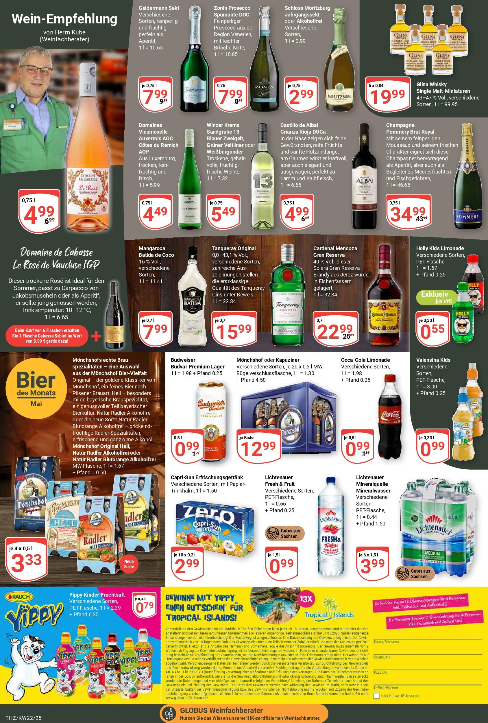 Globus prospekt Zeitz	 (ab 25.05.2025) » Angebote online | Seite: 16 | Produkte: Capri sun, Mineralwasser, Valensina, Prosecco
