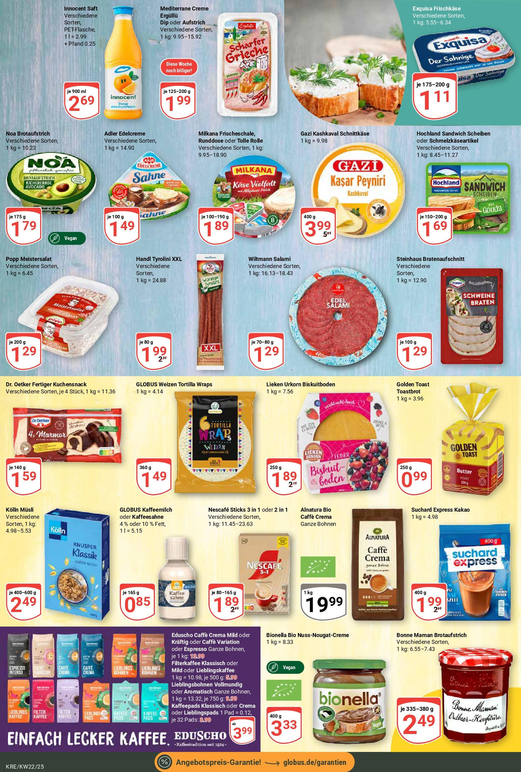 Globus prospekt Krefeld	 (ab 25.05.2025) » Angebote online | Seite: 14 | Produkte: Musli, Kaffee, Exquisa frischkase, Gouda
