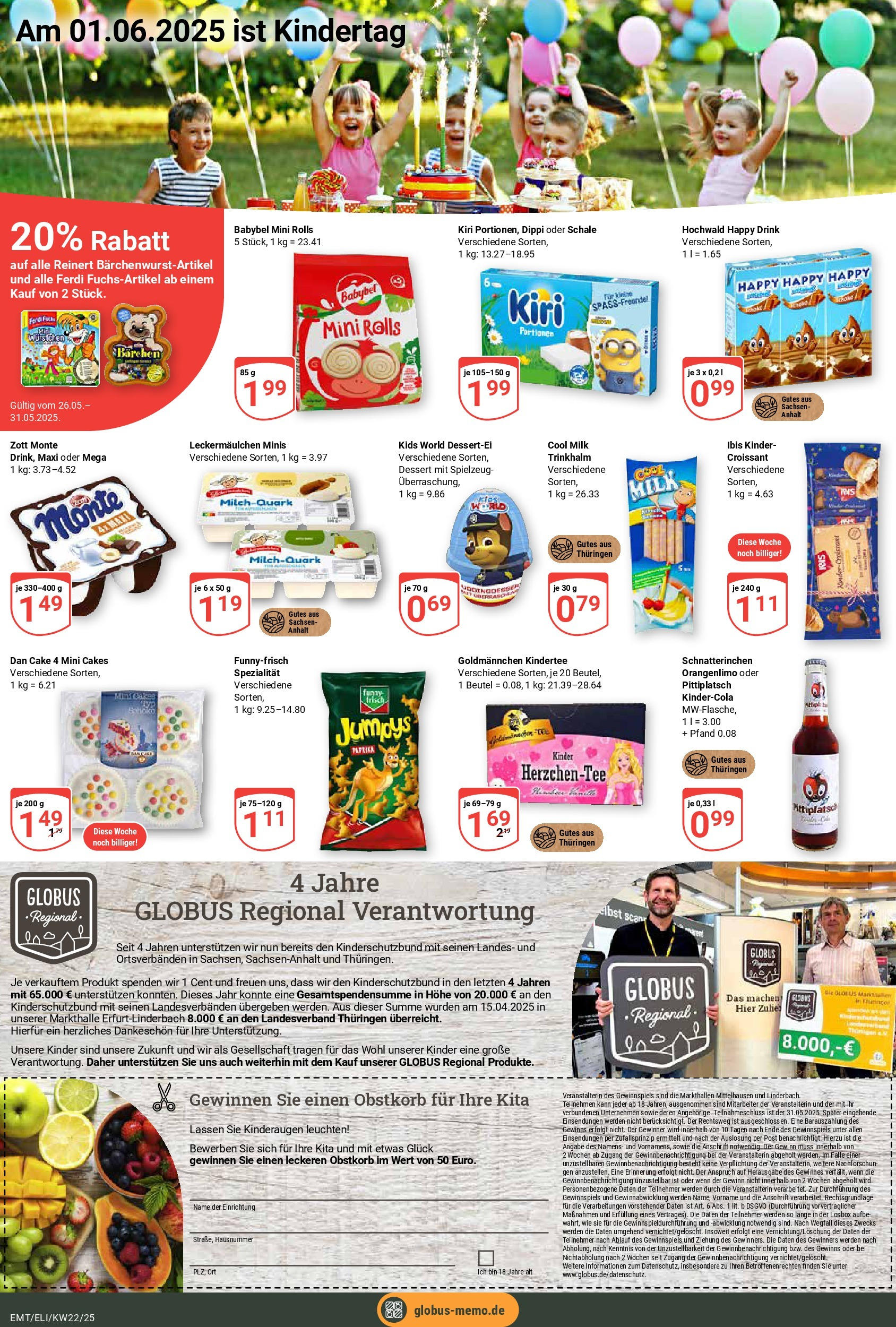 Globus prospekt Erfurt-Linderbach	 (ab 25.05.2025) » Angebote online | Seite: 20 | Produkte: Croissant, Paprika, Babybel