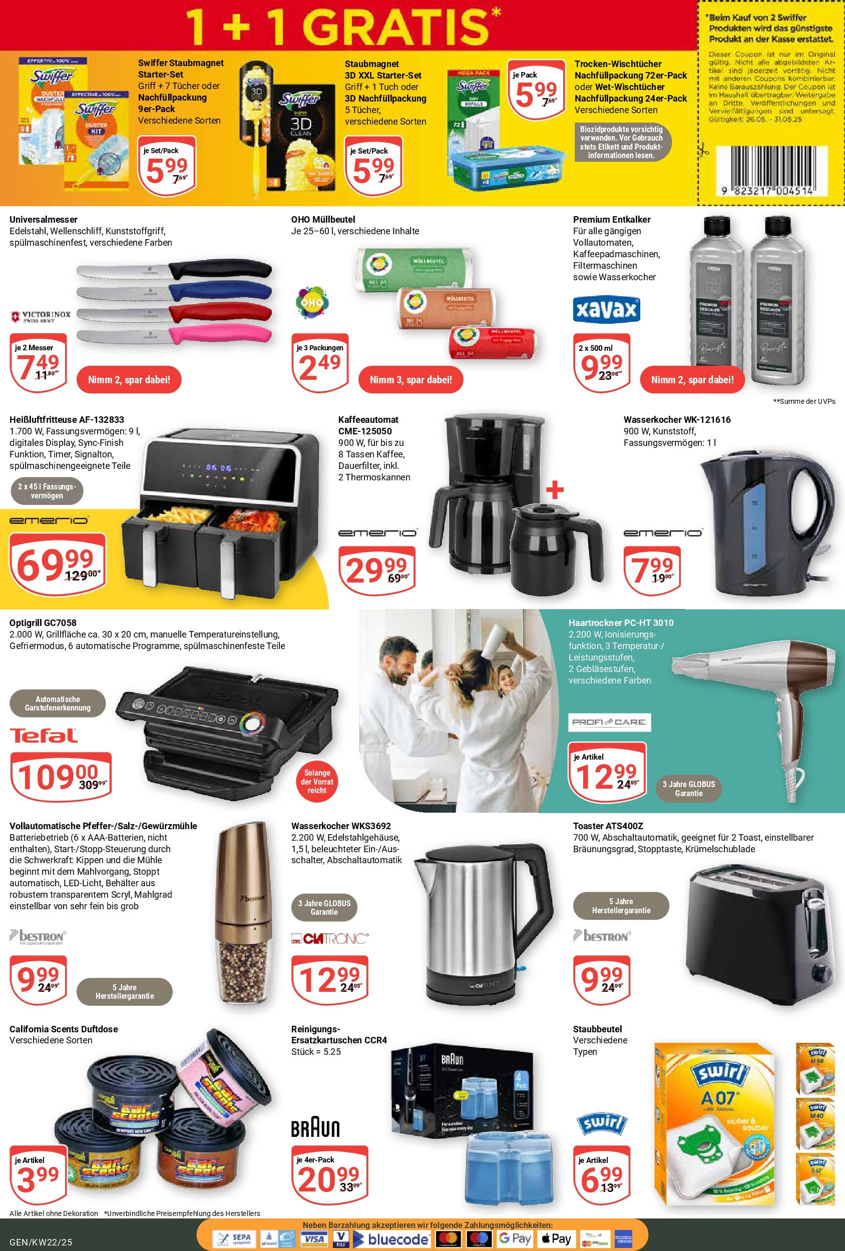 Globus prospekt Gensingen	 (ab 25.05.2025) » Angebote online | Seite: 20 | Produkte: Grill, Wasserkocher, Toaster, Heißluftfritteuse