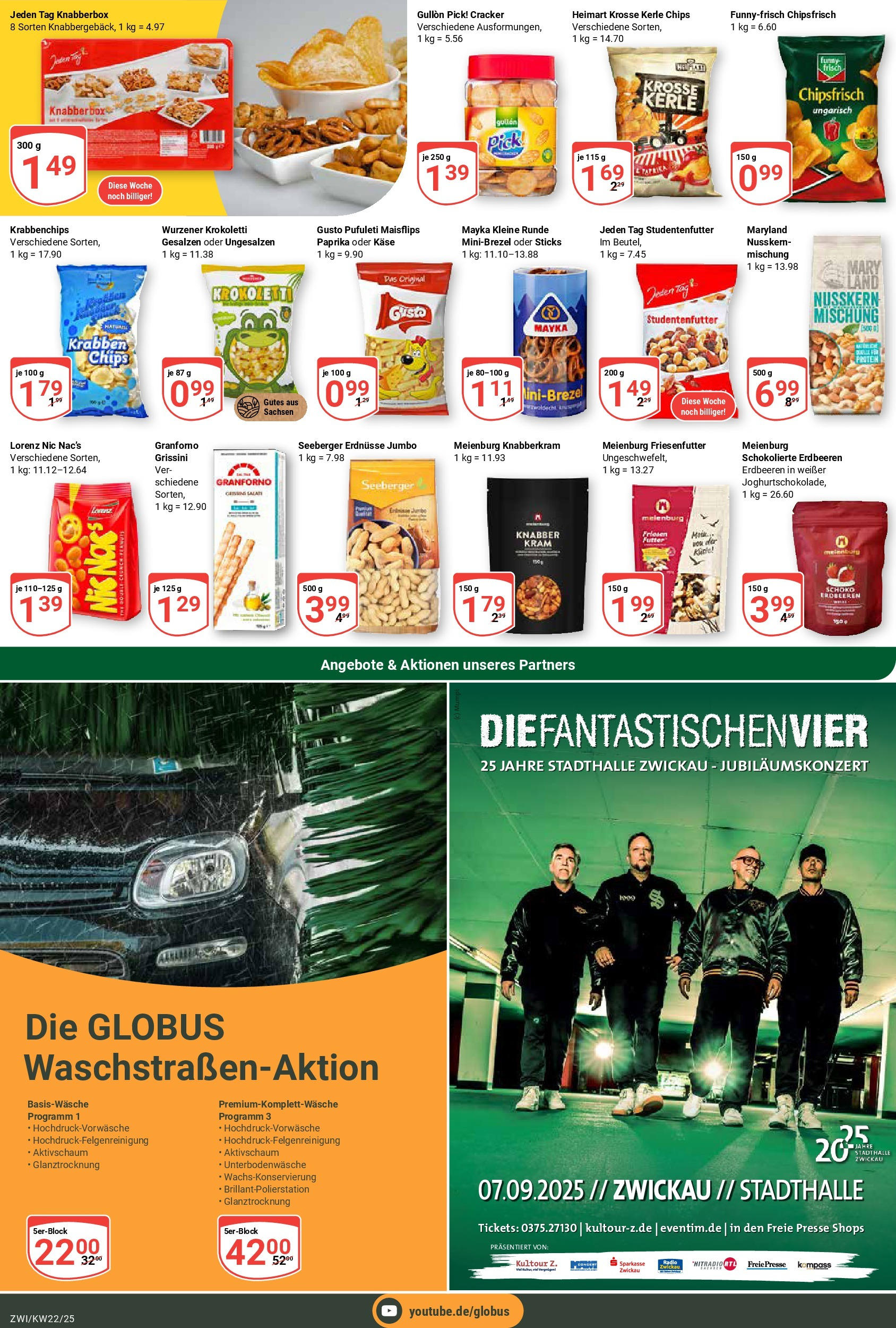 Globus prospekt Zwickau	 (ab 25.05.2025) » Angebote online | Seite: 15 | Produkte: Erdnüsse, Käse, Funny frisch, Erdbeeren