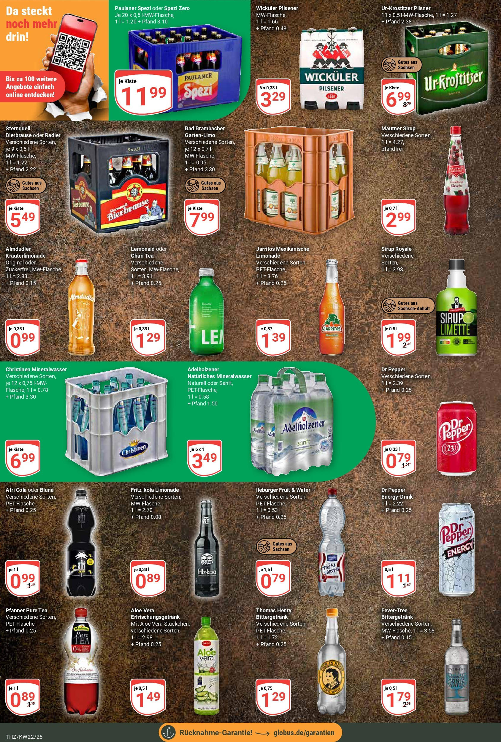 Globus prospekt Zeitz	 (ab 25.05.2025) » Angebote online | Seite: 23 | Produkte: Cola, Paulaner spezi, Adelholzener, Paulaner