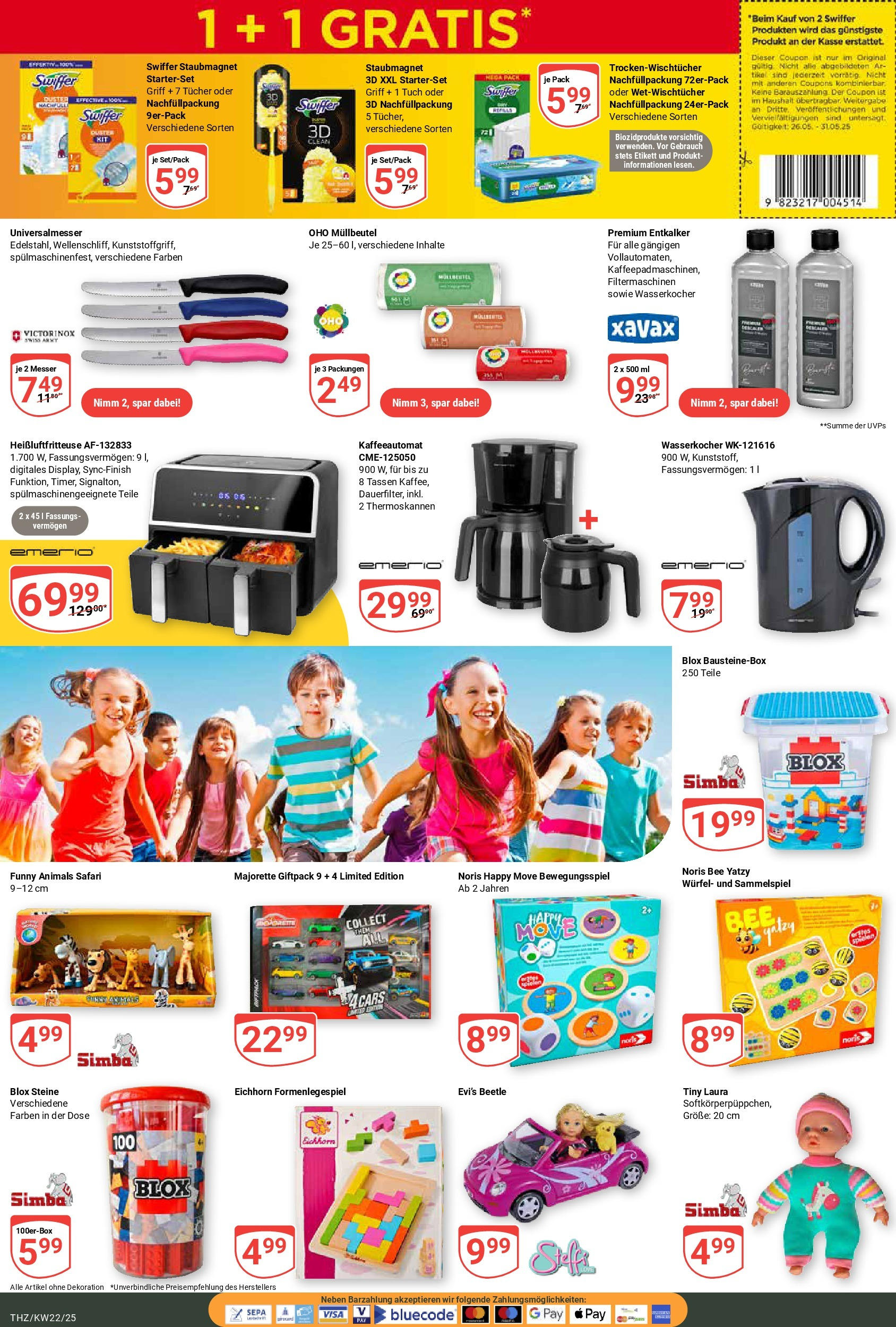 Globus prospekt Zeitz	 (ab 25.05.2025) » Angebote online | Seite: 25 | Produkte: Wasserkocher, Swiffer, Heißluftfritteuse