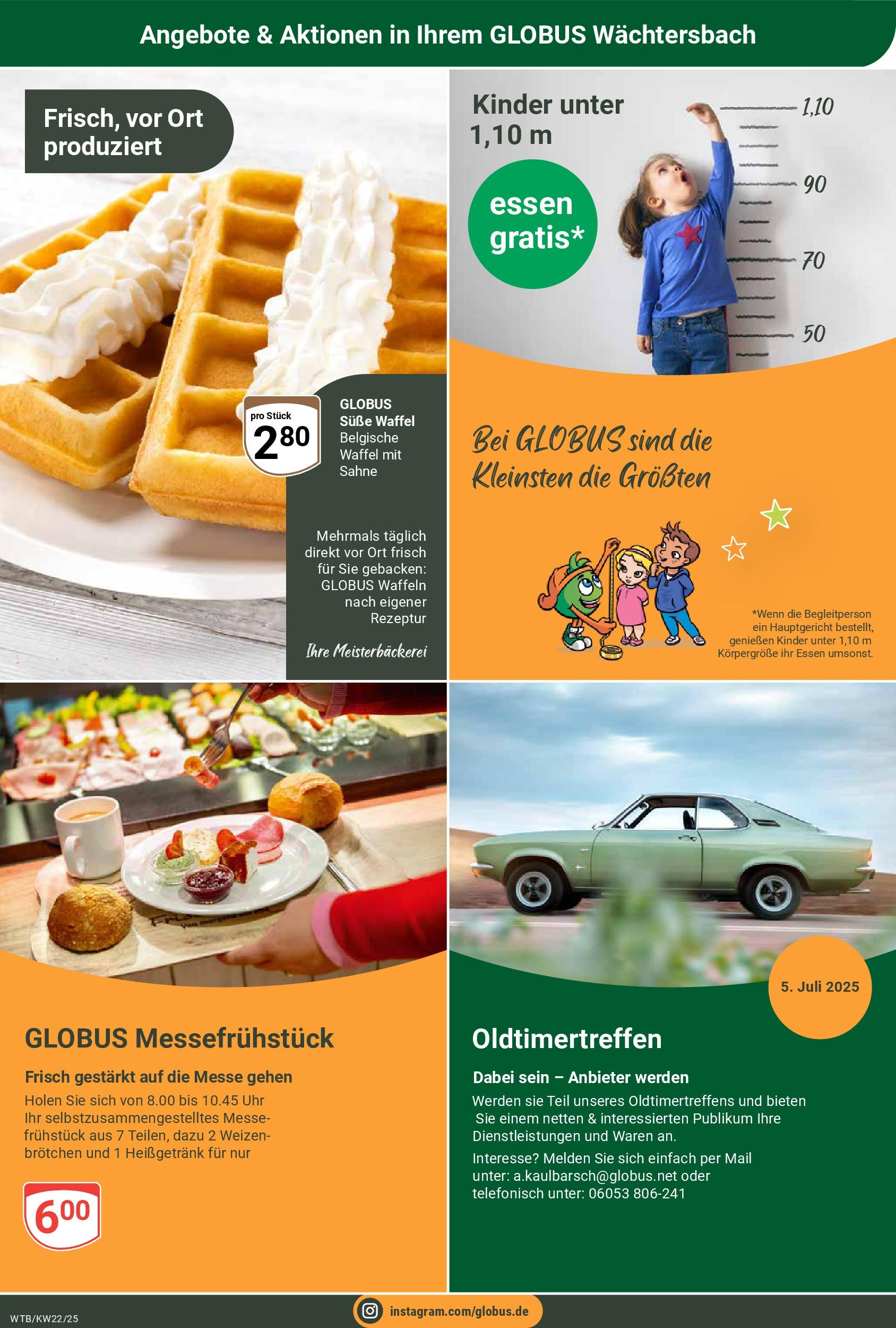 Globus prospekt Wächtersbach	 (ab 25.05.2025) » Angebote online | Seite: 25 | Produkte: Waffeln, Sahne, Uhr