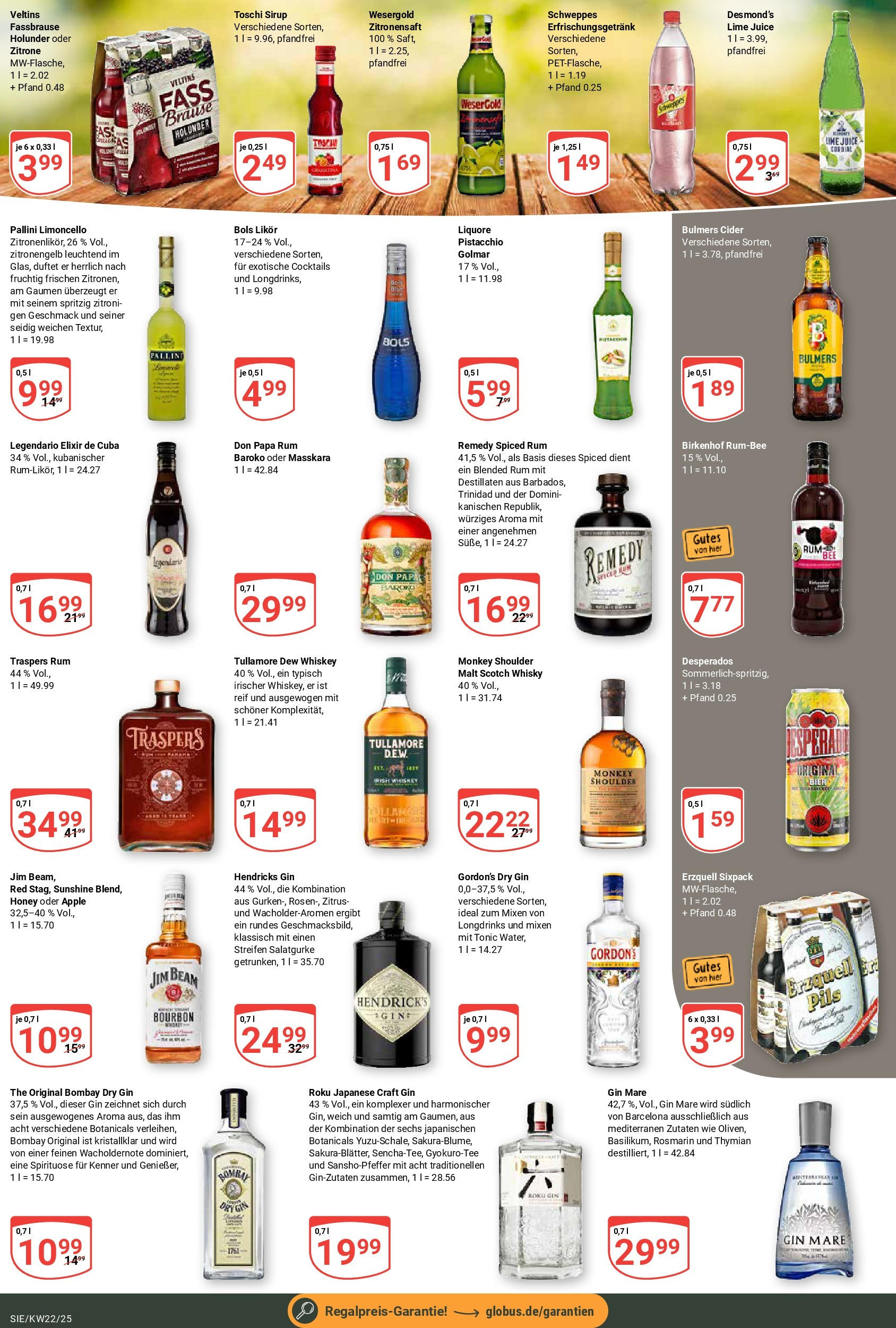 Globus prospekt Siegen	 (ab 25.05.2025) » Angebote online | Seite: 23 | Produkte: Zitrone, Limoncello, Fassbrause, Gin