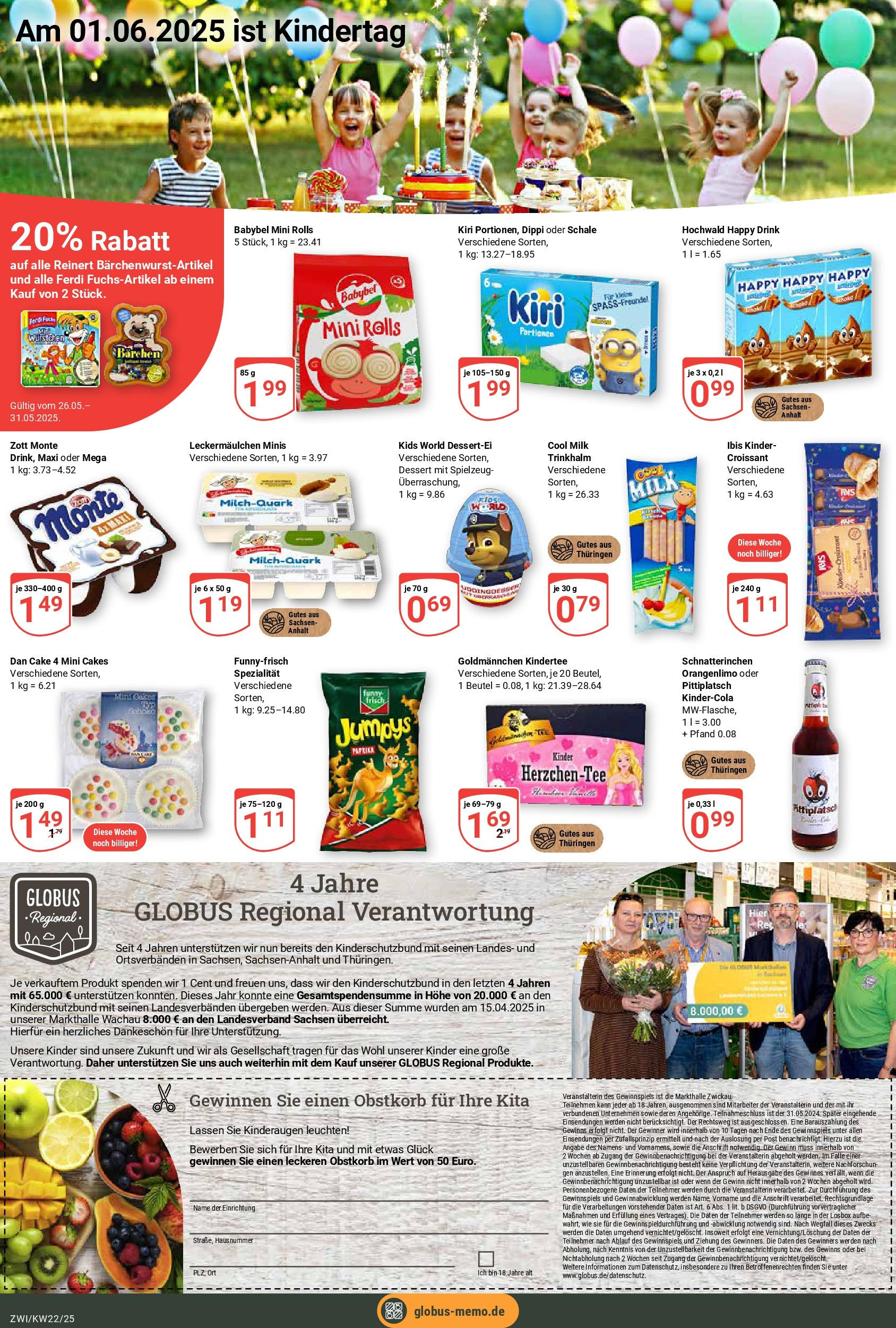 Globus prospekt Zwickau	 (ab 25.05.2025) » Angebote online | Seite: 20 | Produkte: Croissant, Paprika, Babybel, Chips