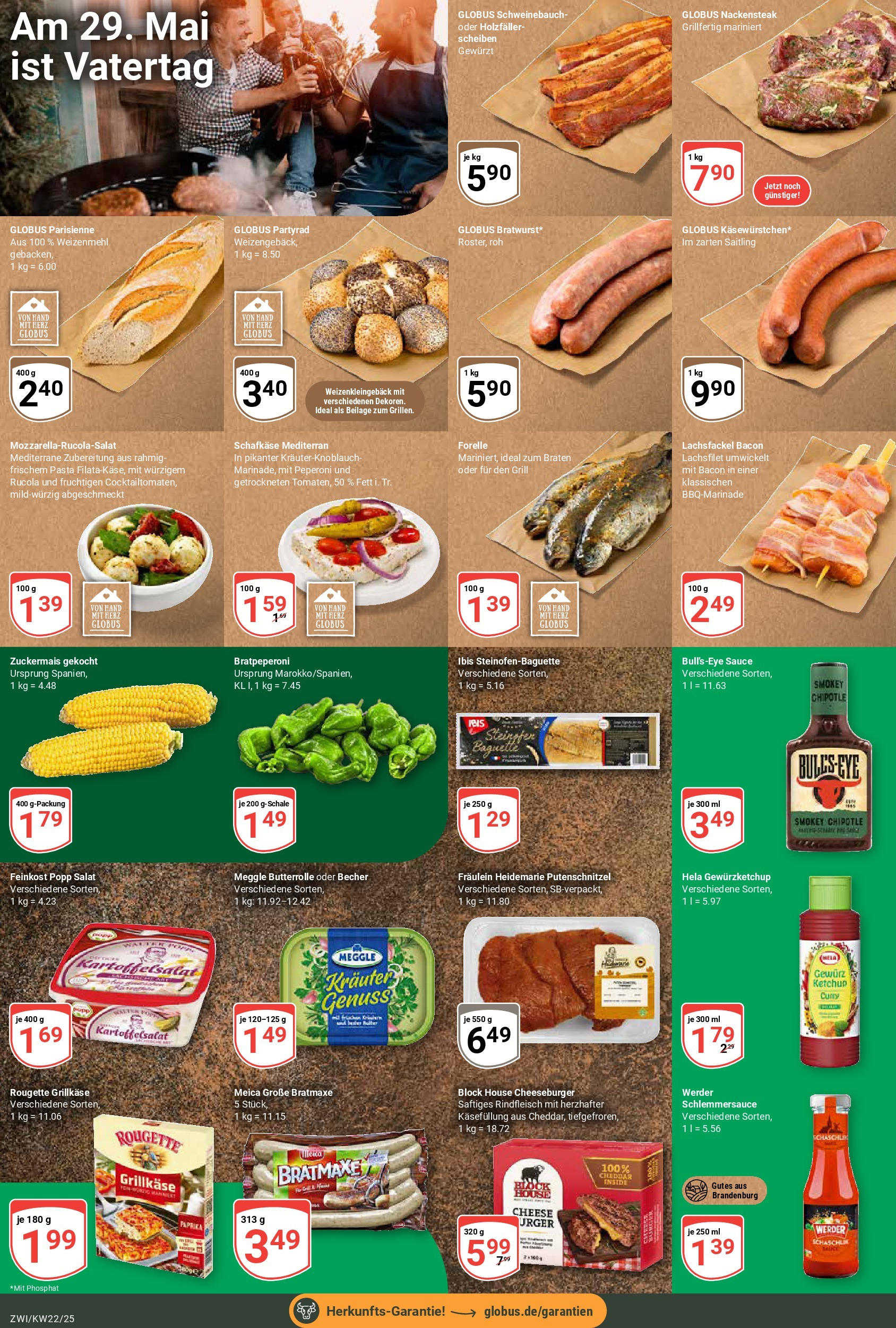 Globus prospekt Zwickau	 (ab 25.05.2025) » Angebote online | Seite: 22 | Produkte: Butter, Putenschnitzel, Rindfleisch, Salat